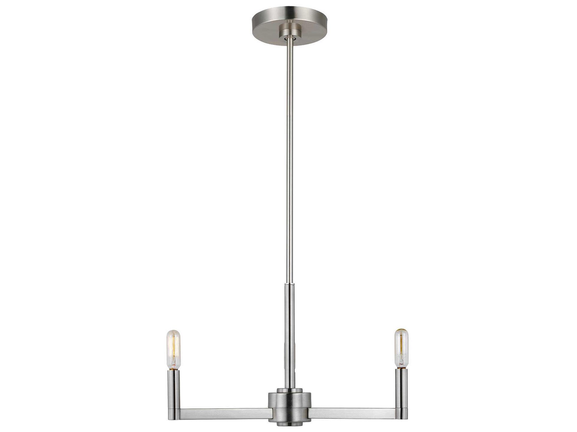 Visual Comfort Studio Fullton 3-Light Brushed Nickel Candelabra Chandelier