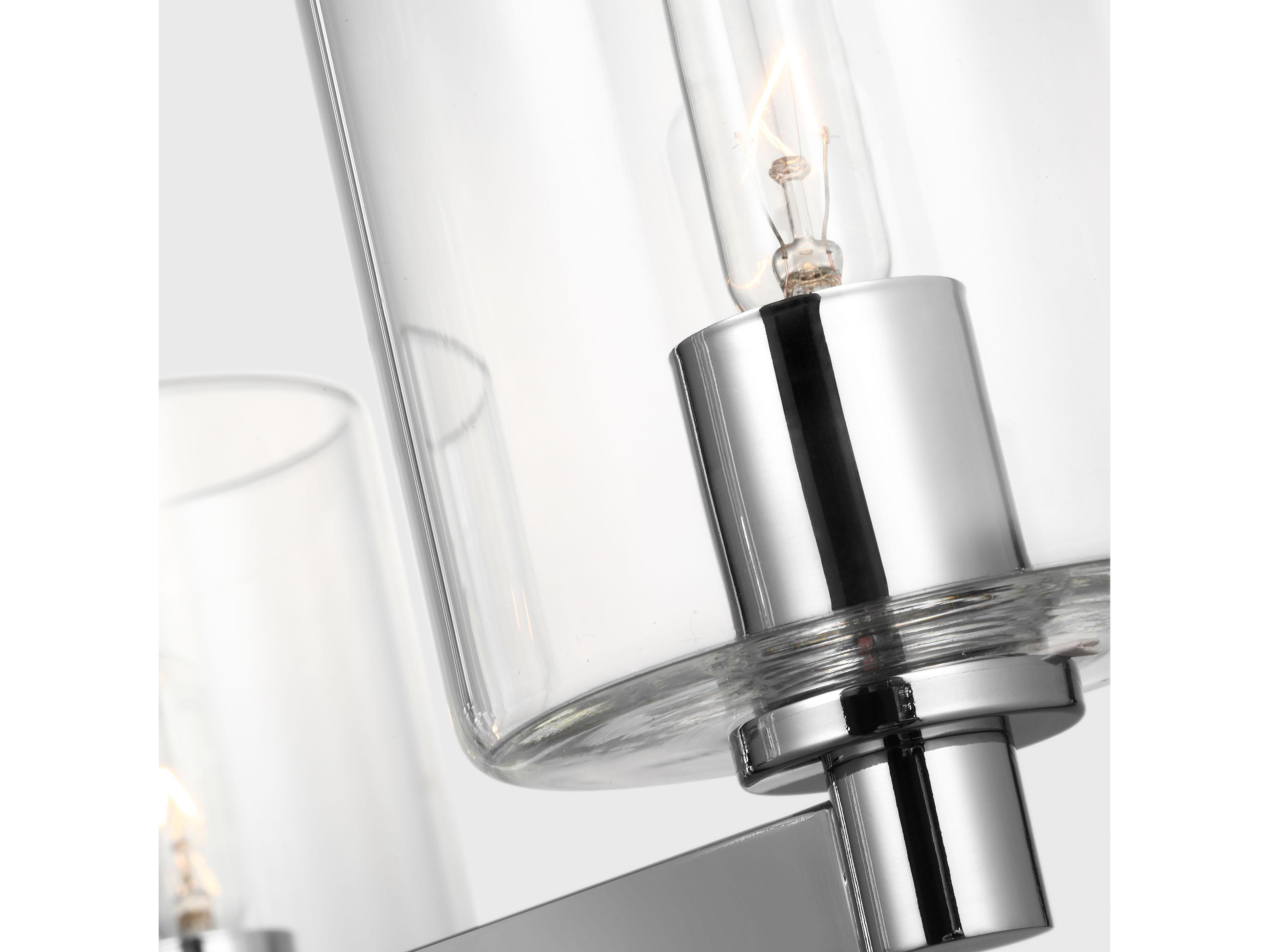 Visual Comfort Studio Fullton 3-Light Chrome Candelabra Cylinder Chandelier