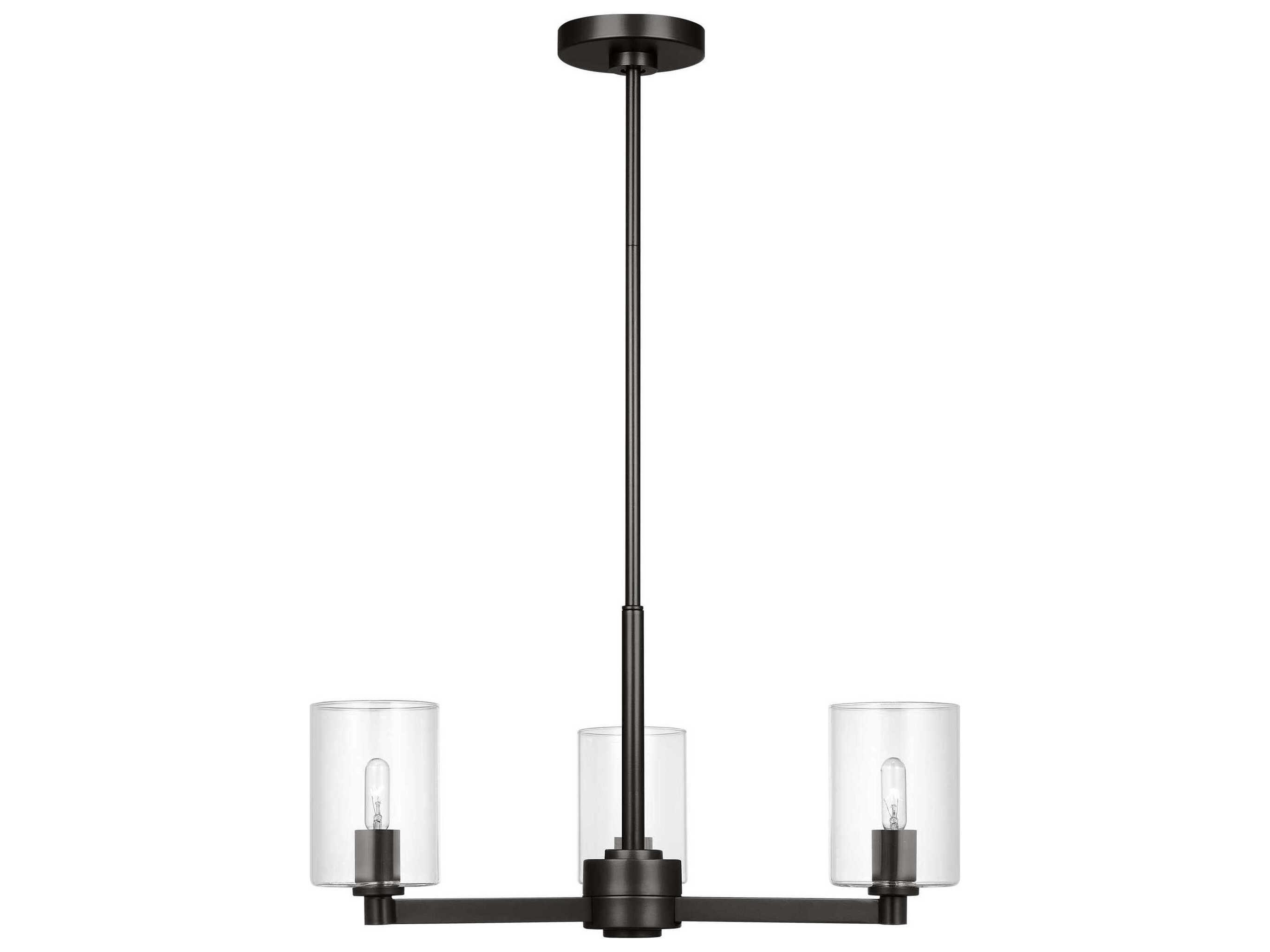 Visual Comfort Studio Fullton 3-Light Midnight Black Candelabra Cylinder Chandelier