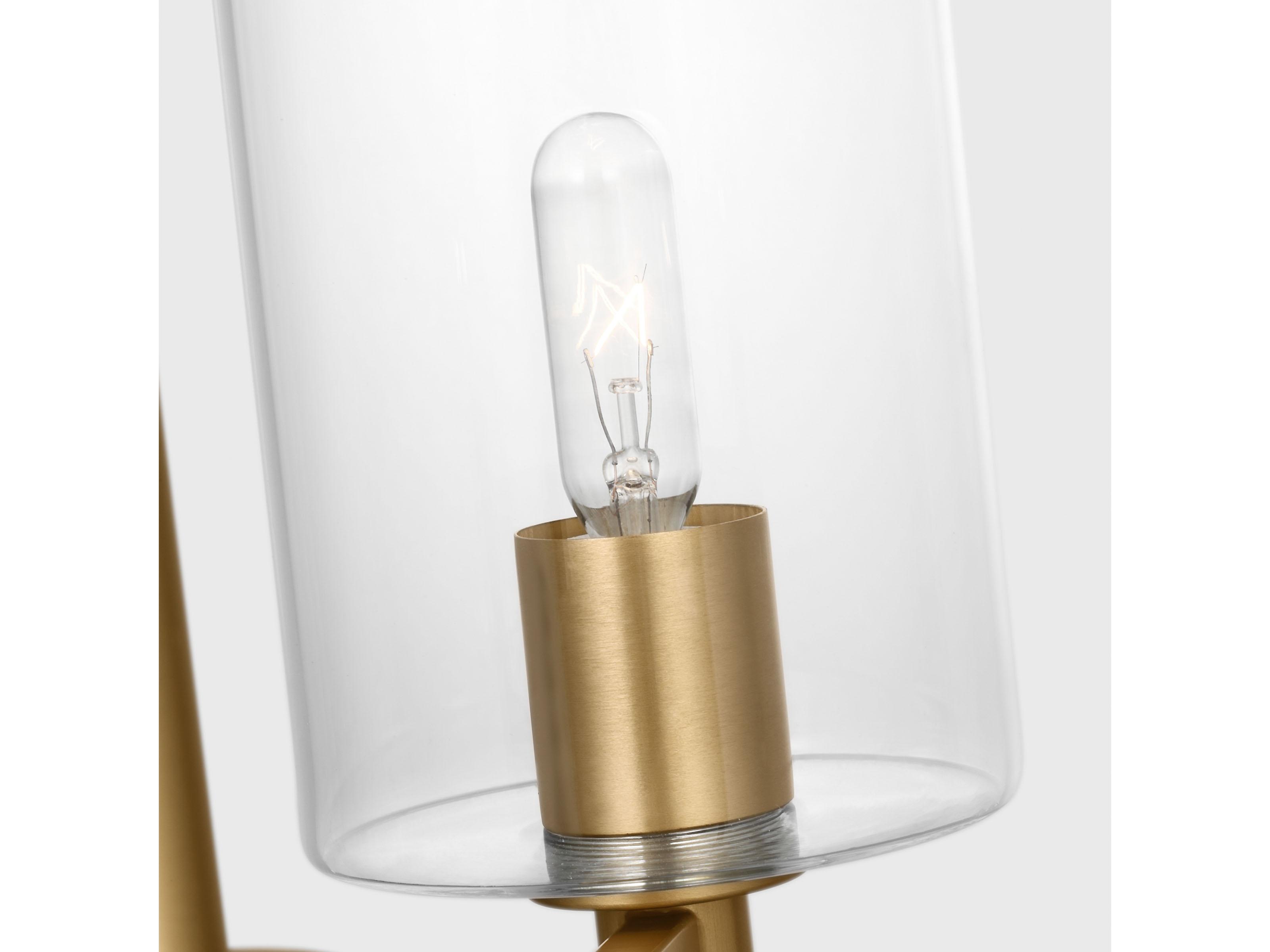 Visual Comfort Studio Fullton 3-Light Satin Brass Candelabra Cylinder Chandelier