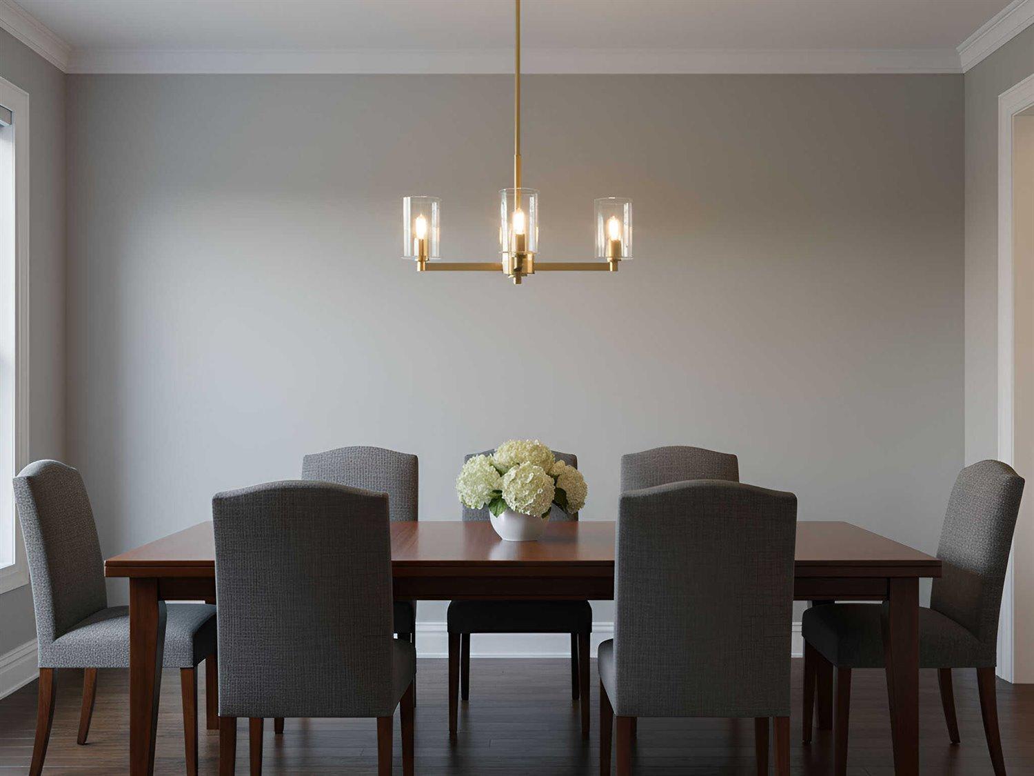 Visual Comfort Studio Fullton 3-Light Satin Brass Candelabra Cylinder Chandelier