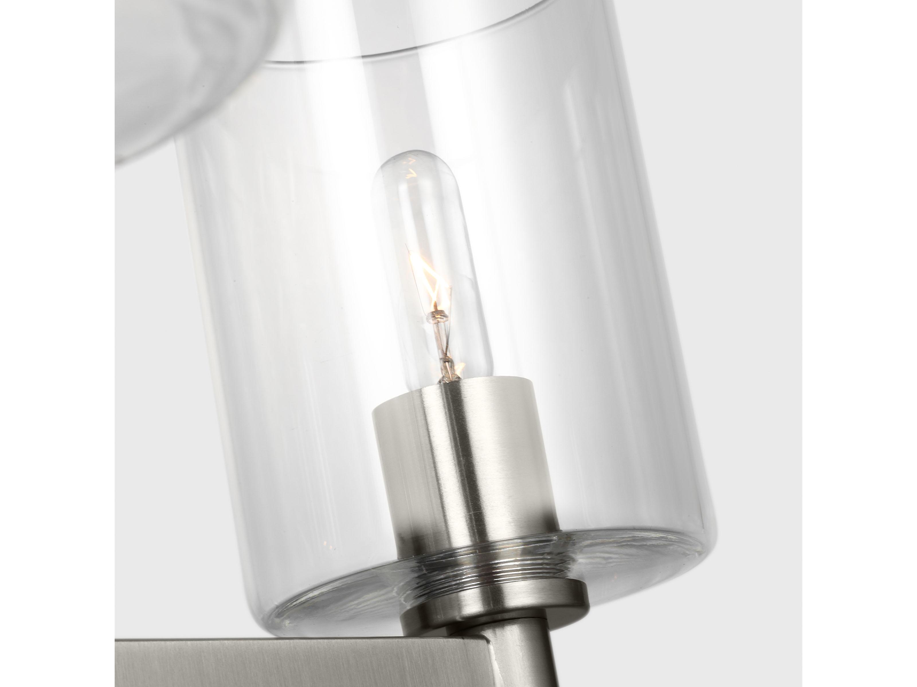 Visual Comfort Studio Fullton 3-Light Brushed Nickel Candelabra Cylinder Chandelier