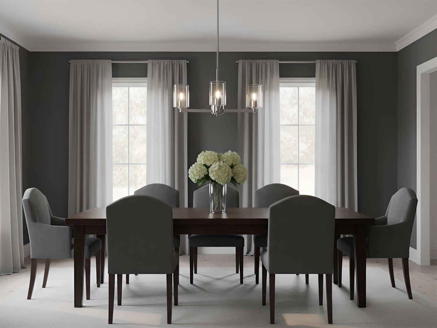 Visual Comfort Studio Fullton 3-Light Brushed Nickel Candelabra Cylinder Chandelier