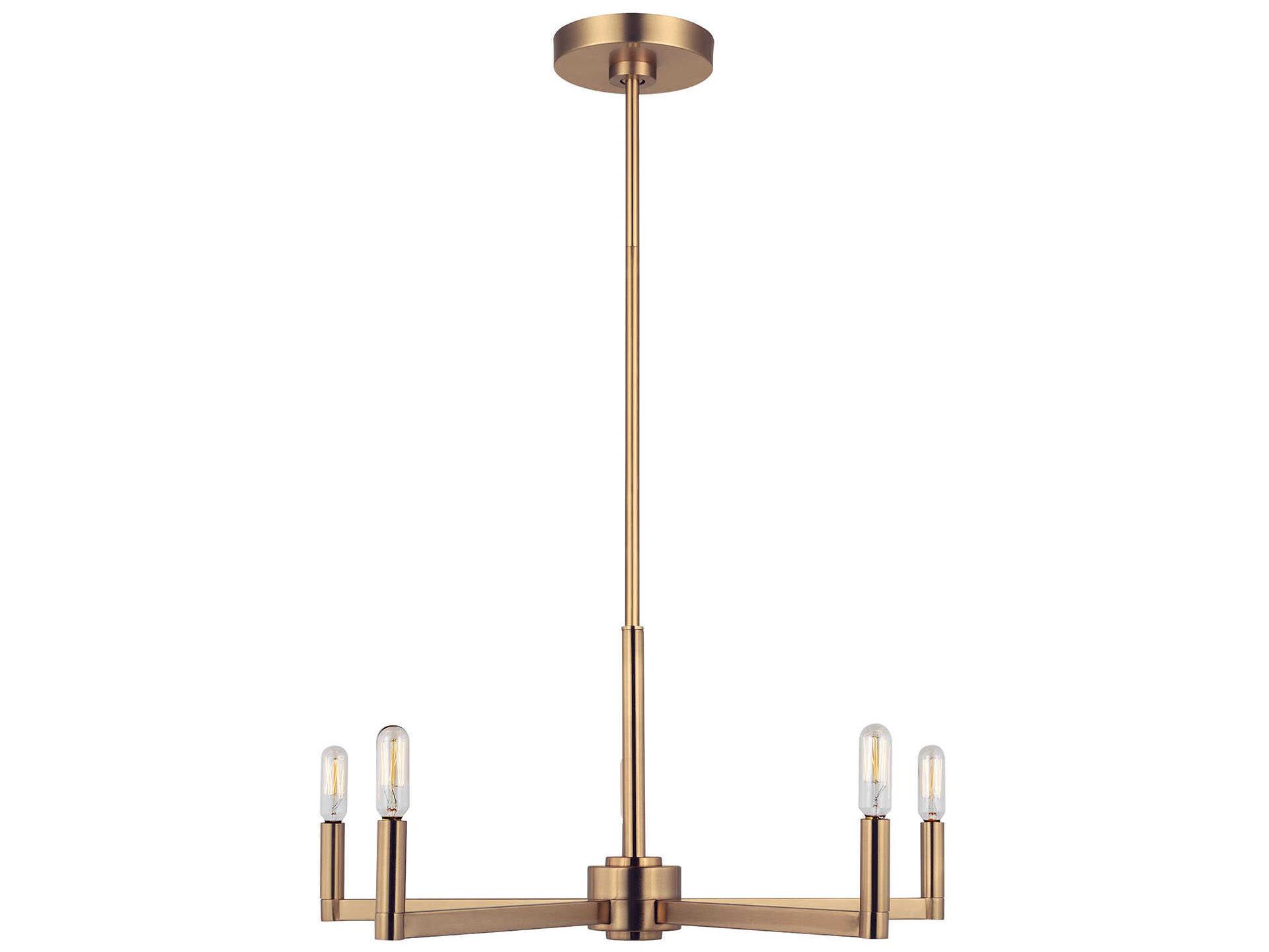 Visual Comfort Studio Fullton 5-Light Satin Brass Candelabra Chandelier