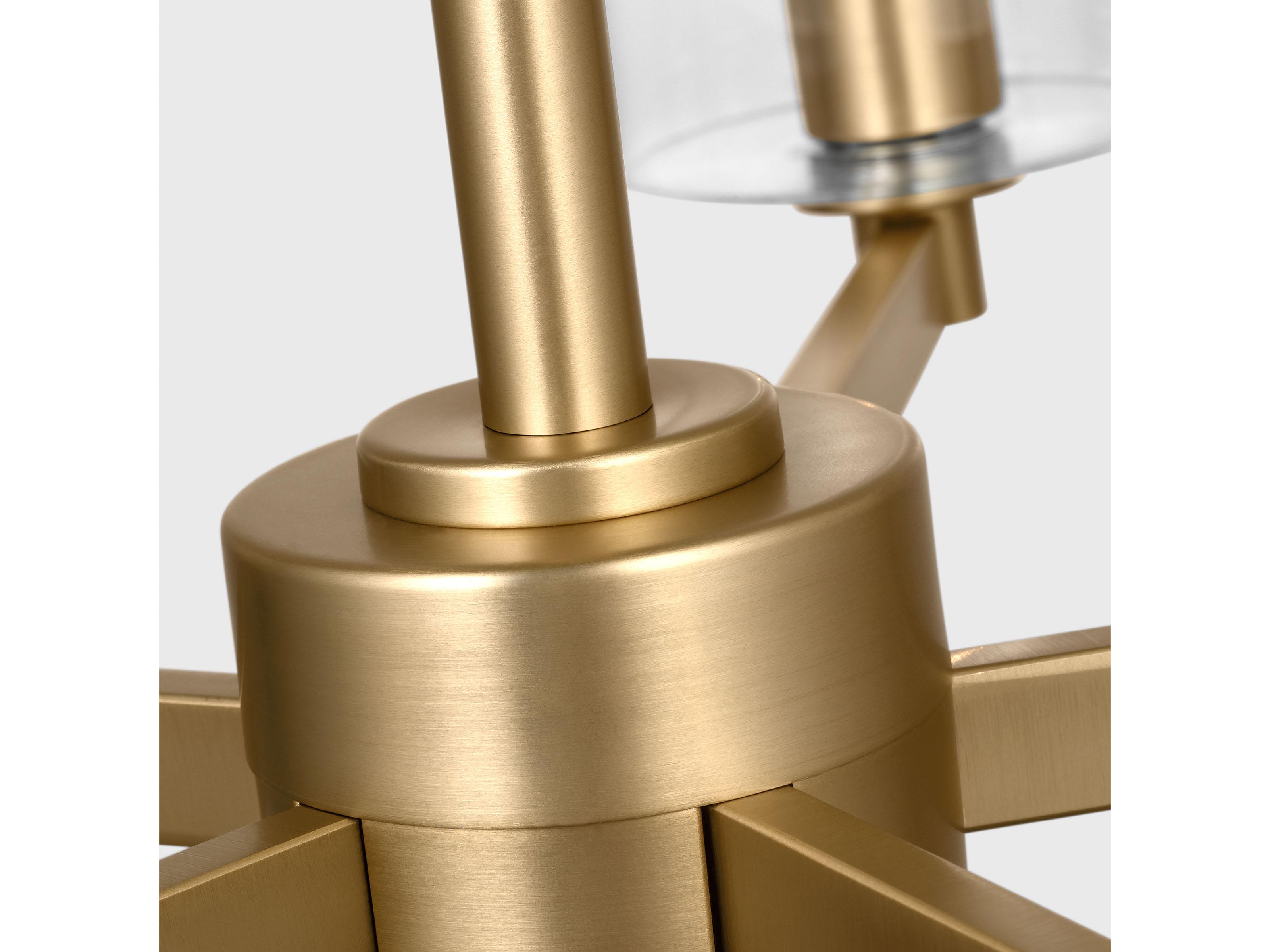 Visual Comfort Studio Fullton 5-Light Satin Brass Candelabra Cylinder Chandelier