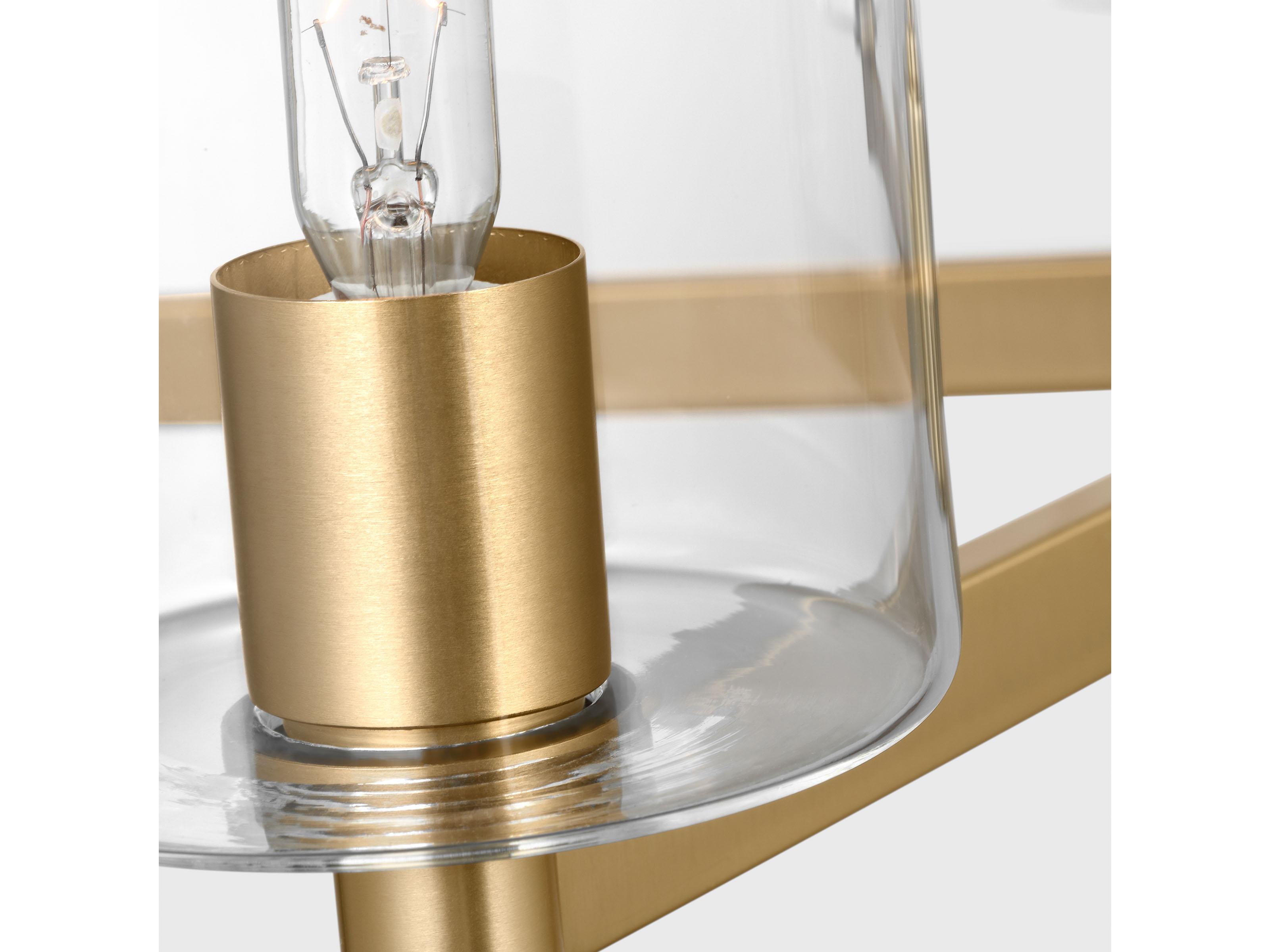 Visual Comfort Studio Fullton 5-Light Satin Brass Candelabra Cylinder Chandelier