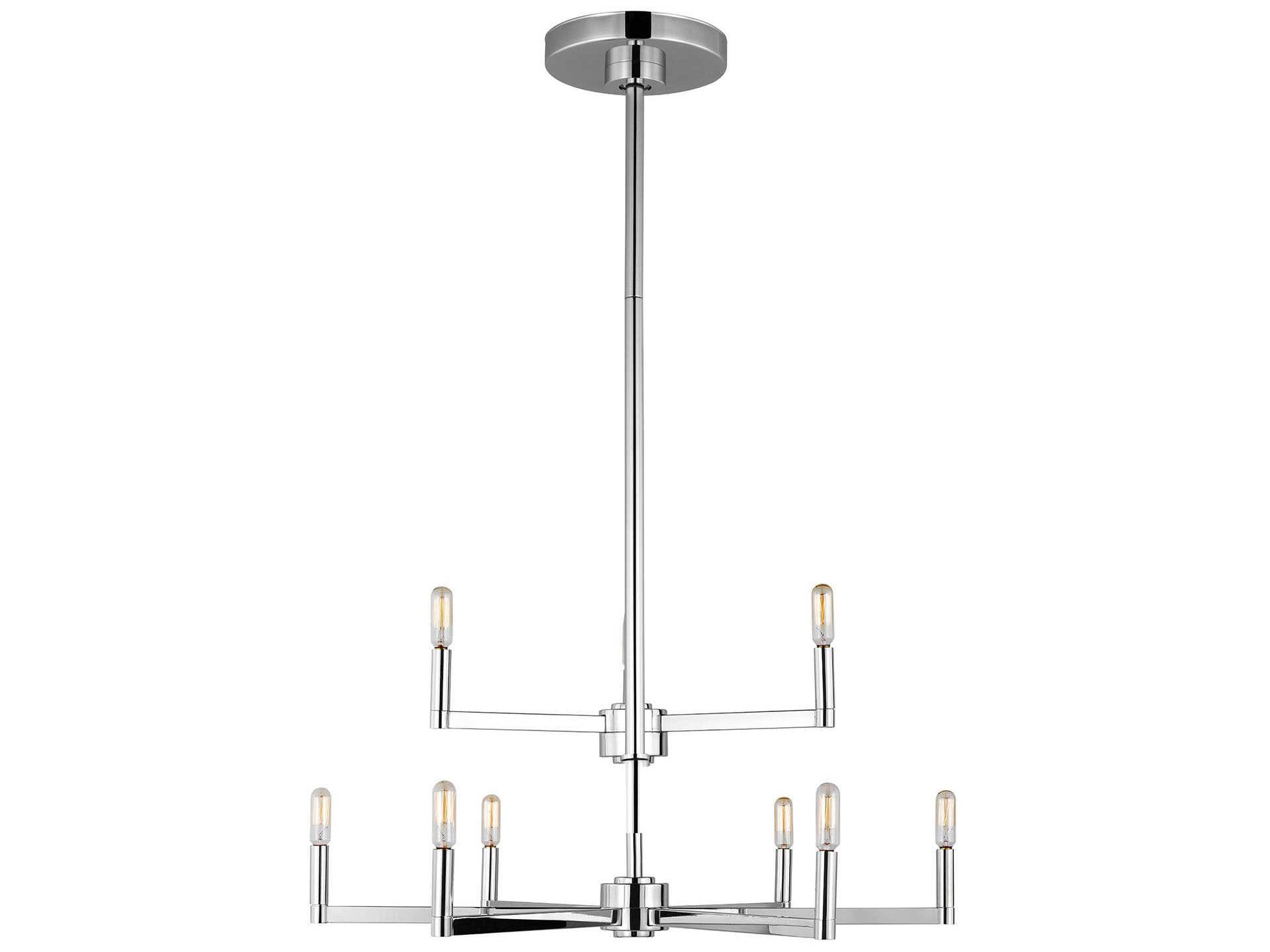 Visual Comfort Studio Fullton 9-Light Chrome Candelabra Chandelier