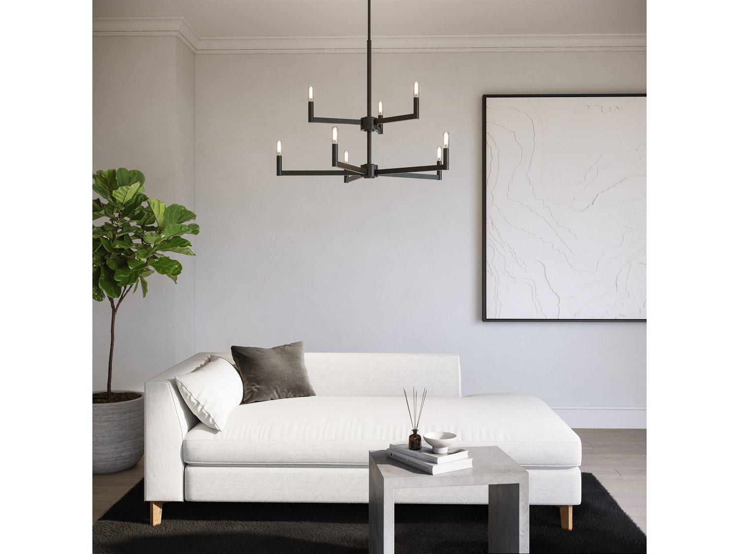 Visual Comfort Studio Fullton 9-Light Midnight Black Candelabra Chandelier