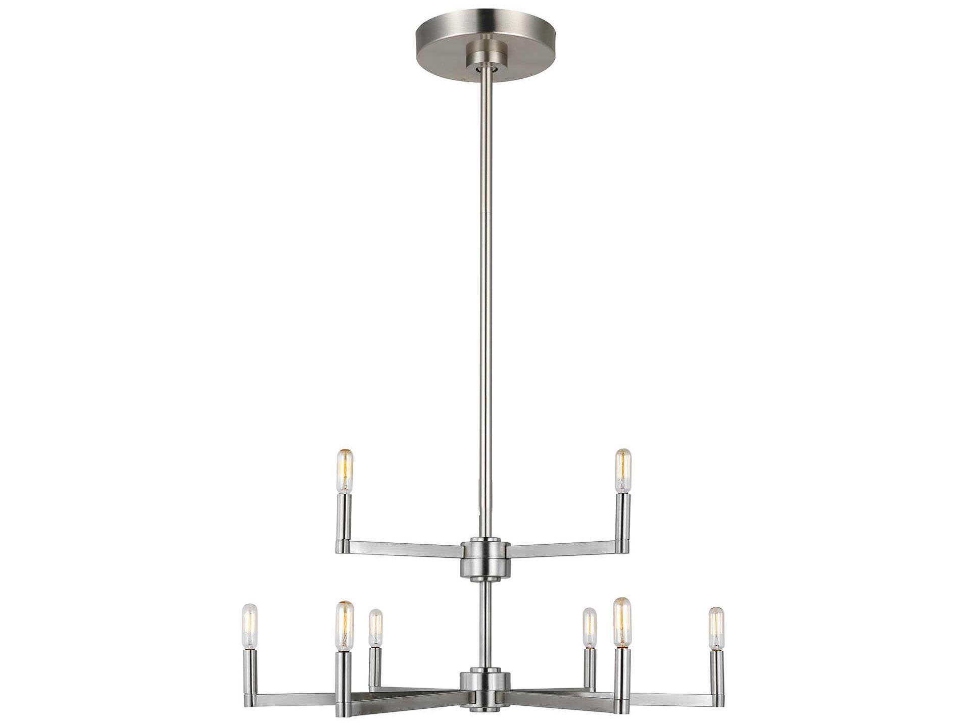 Visual Comfort Studio Fullton 9-Light Brushed Nickel Candelabra Chandelier