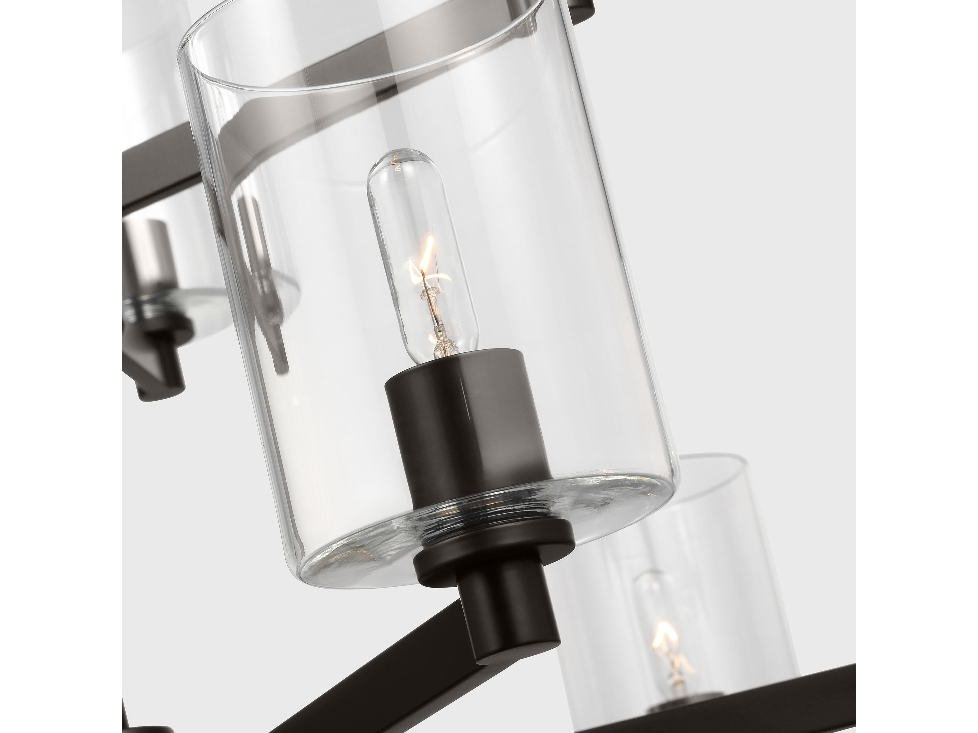 Visual Comfort Studio Fullton 9-Light Midnight Black Candelabra Cylinder Chandelier