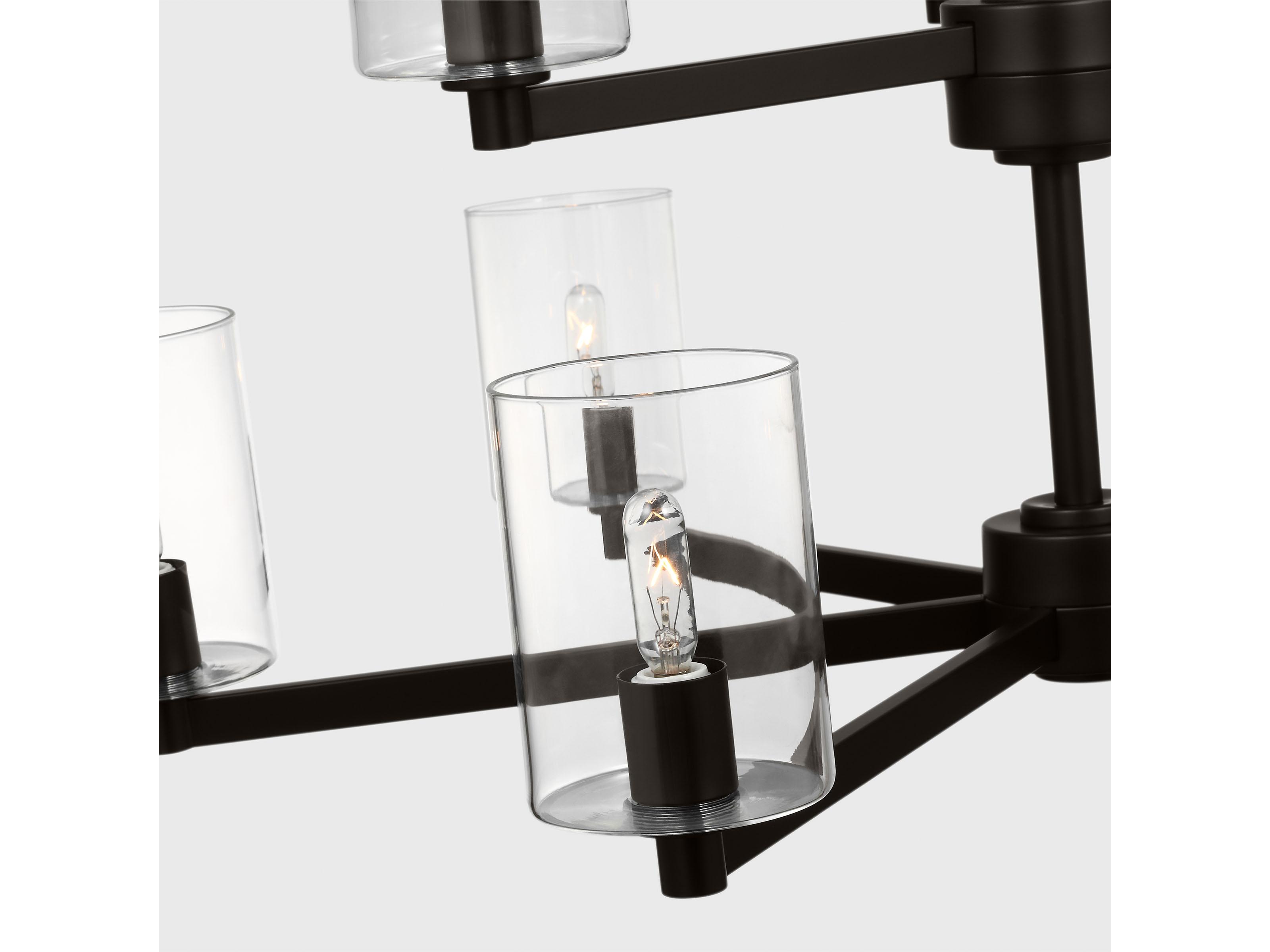 Visual Comfort Studio Fullton 9-Light Midnight Black Candelabra Cylinder Chandelier
