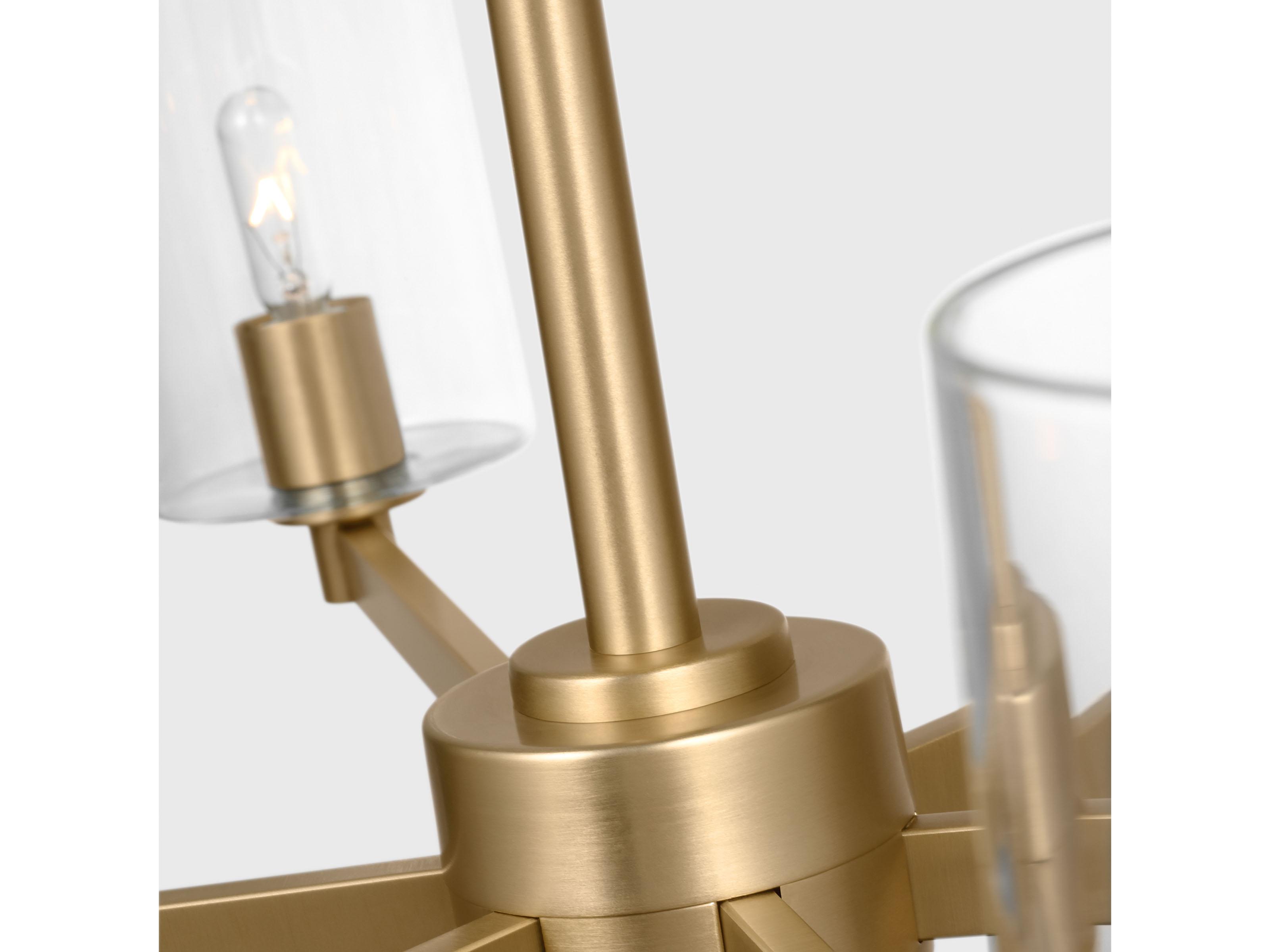 Visual Comfort Studio Fullton 9-Light Satin Brass Candelabra Cylinder Chandelier