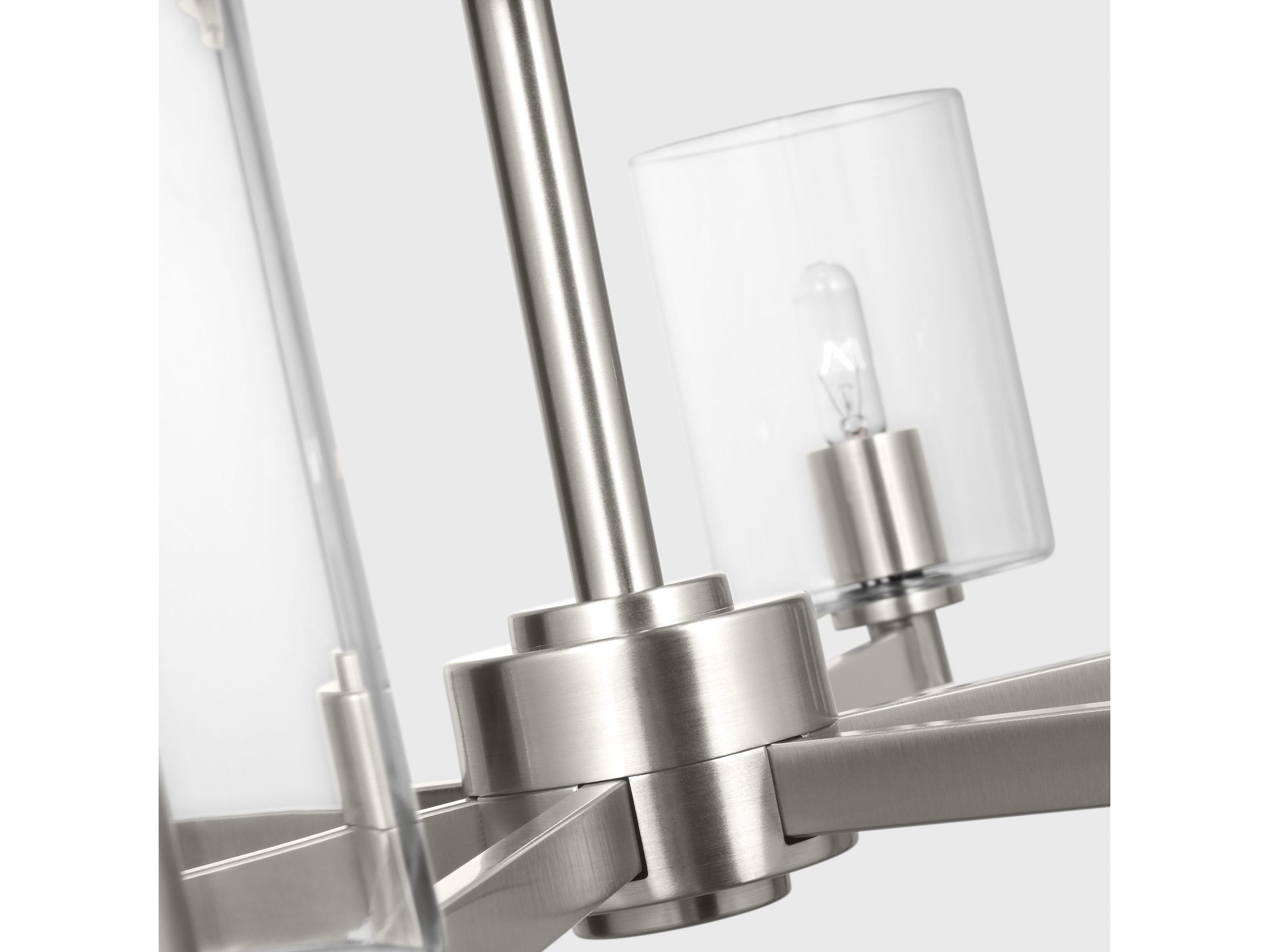 Visual Comfort Studio Fullton 9-Light Brushed Nickel Candelabra Cylinder Chandelier