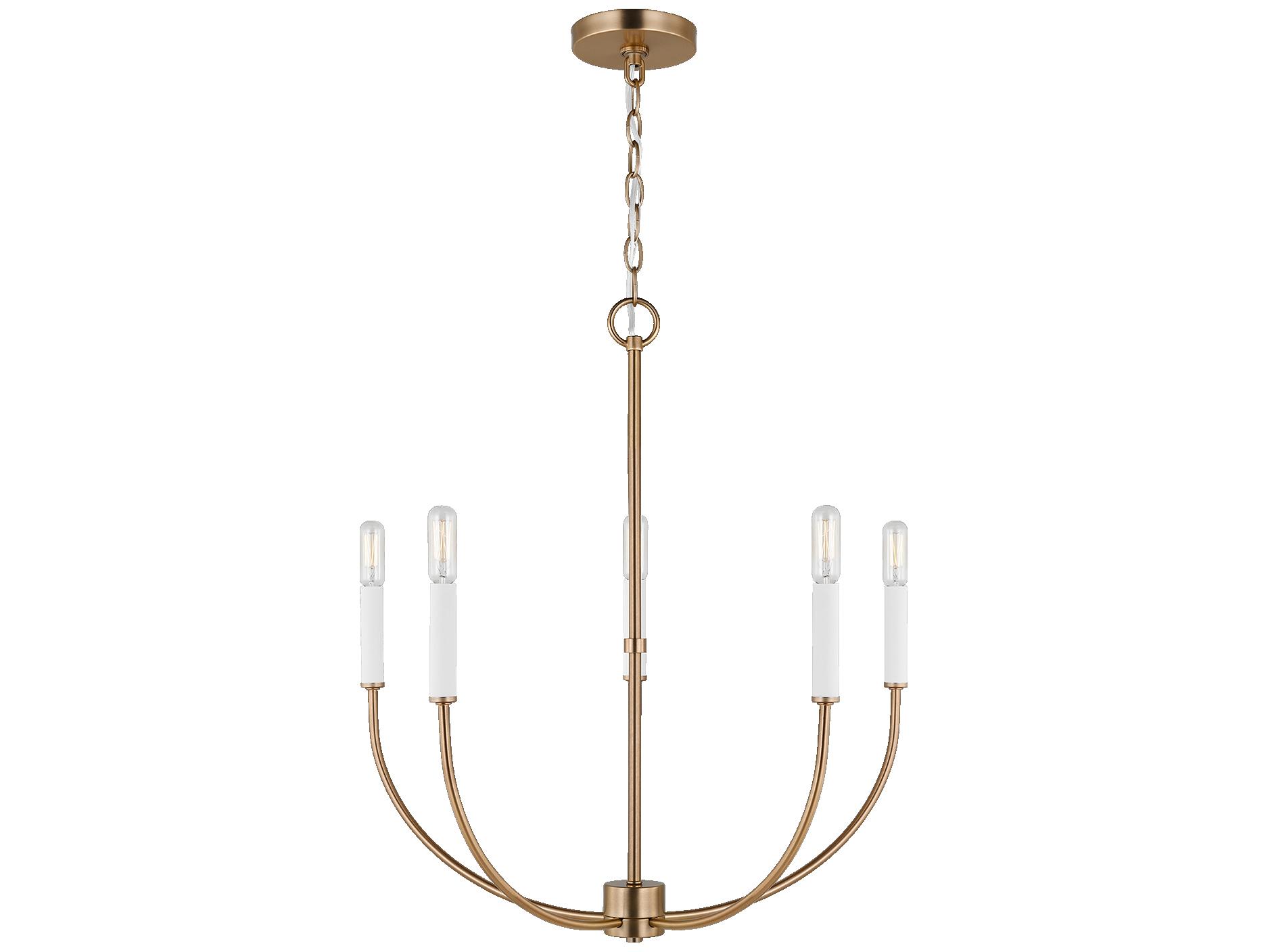 Visual Comfort Studio Greenwich 5-Light Satin Brass Candelabra Chandelier