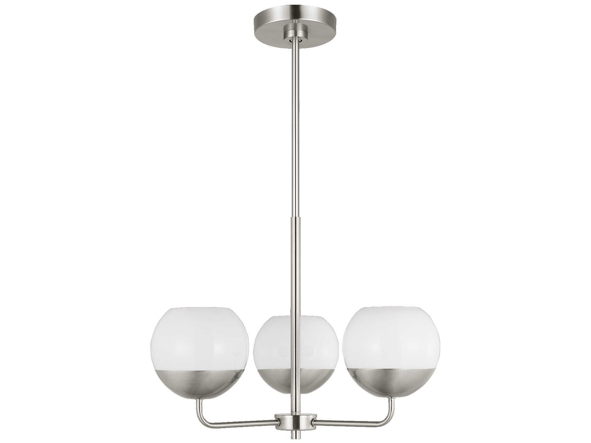 Visual Comfort Studio Alvin 3-Light Brushed Nickel Globe Chandelier