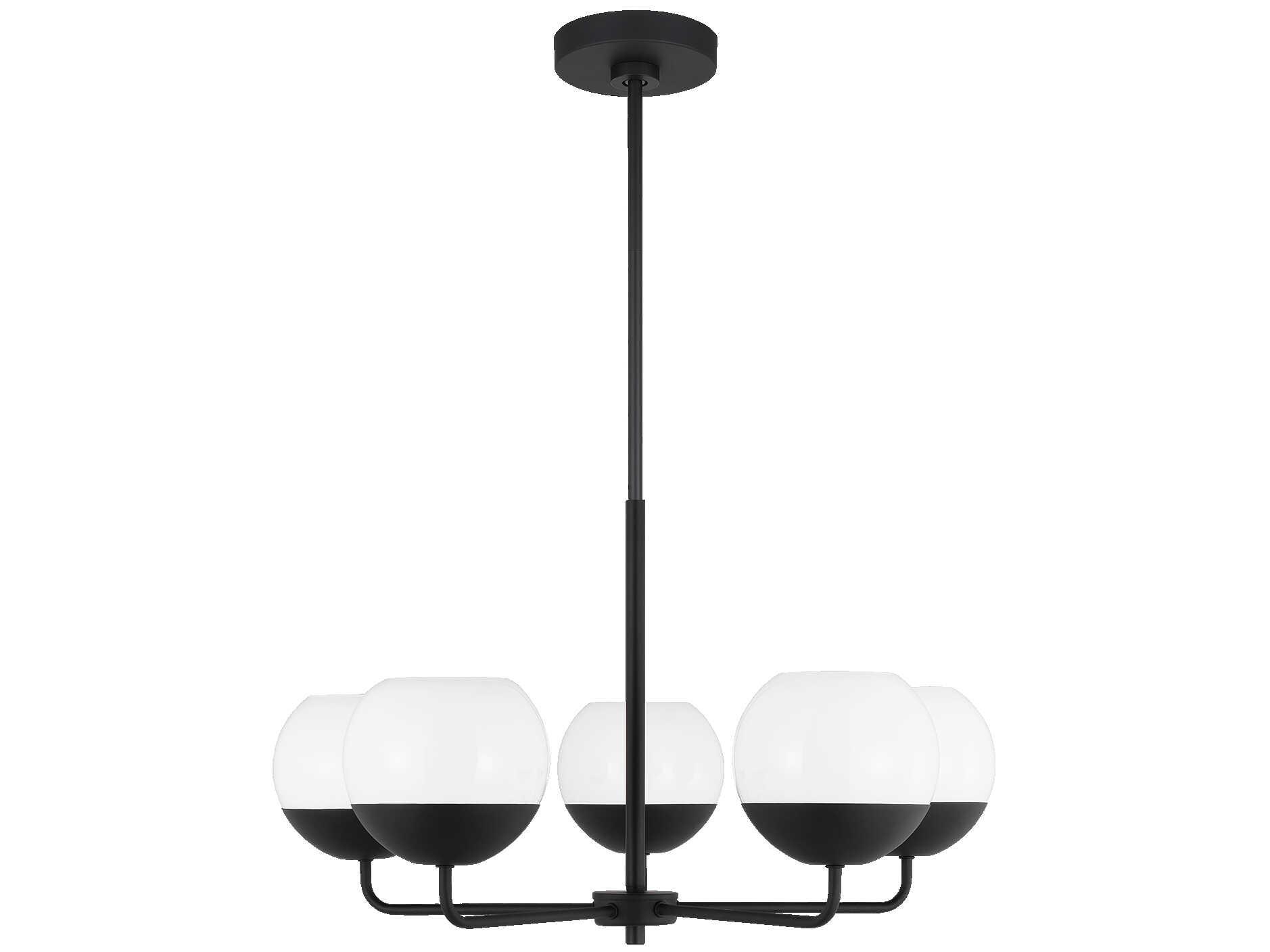Visual Comfort Studio Alvin 5-Light Midnight Black Globe Chandelier