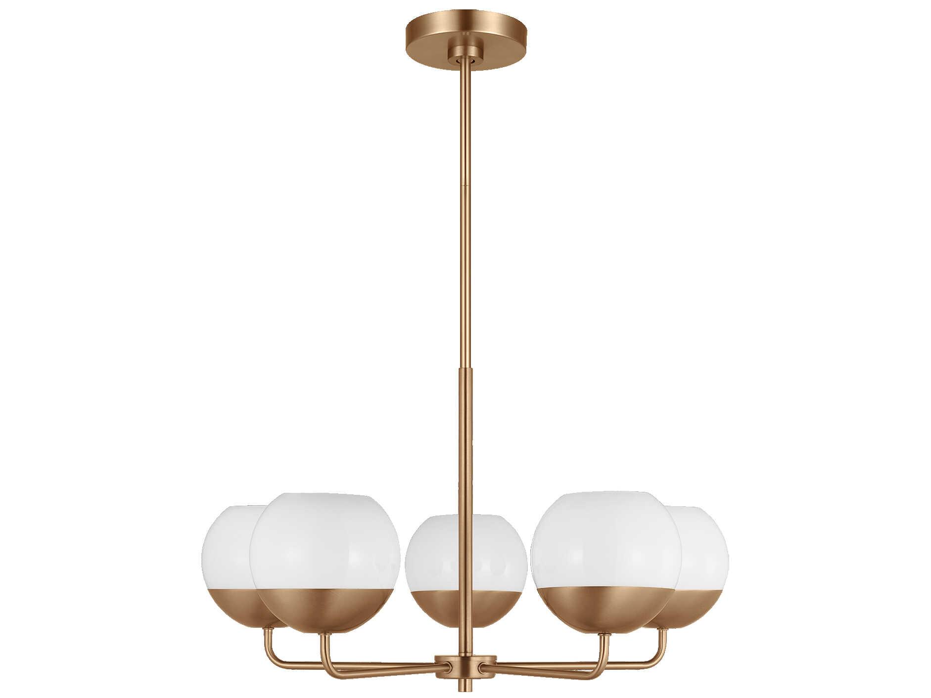 Visual Comfort Studio Alvin 5-Light Satin Brass Globe Chandelier