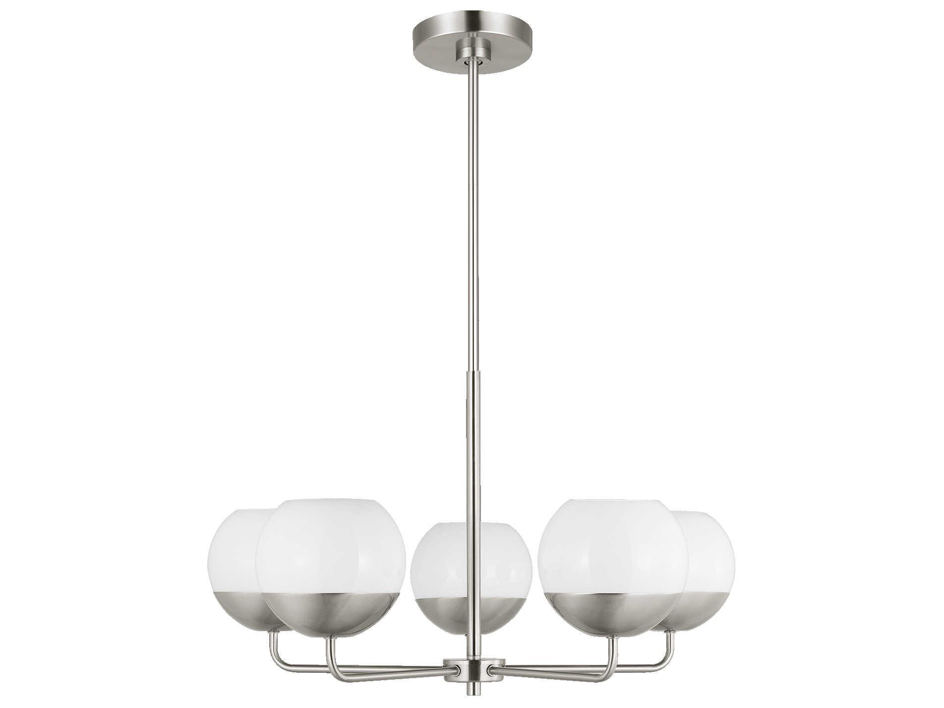 Visual Comfort Studio Alvin 5-Light Brushed Nickel Globe Chandelier