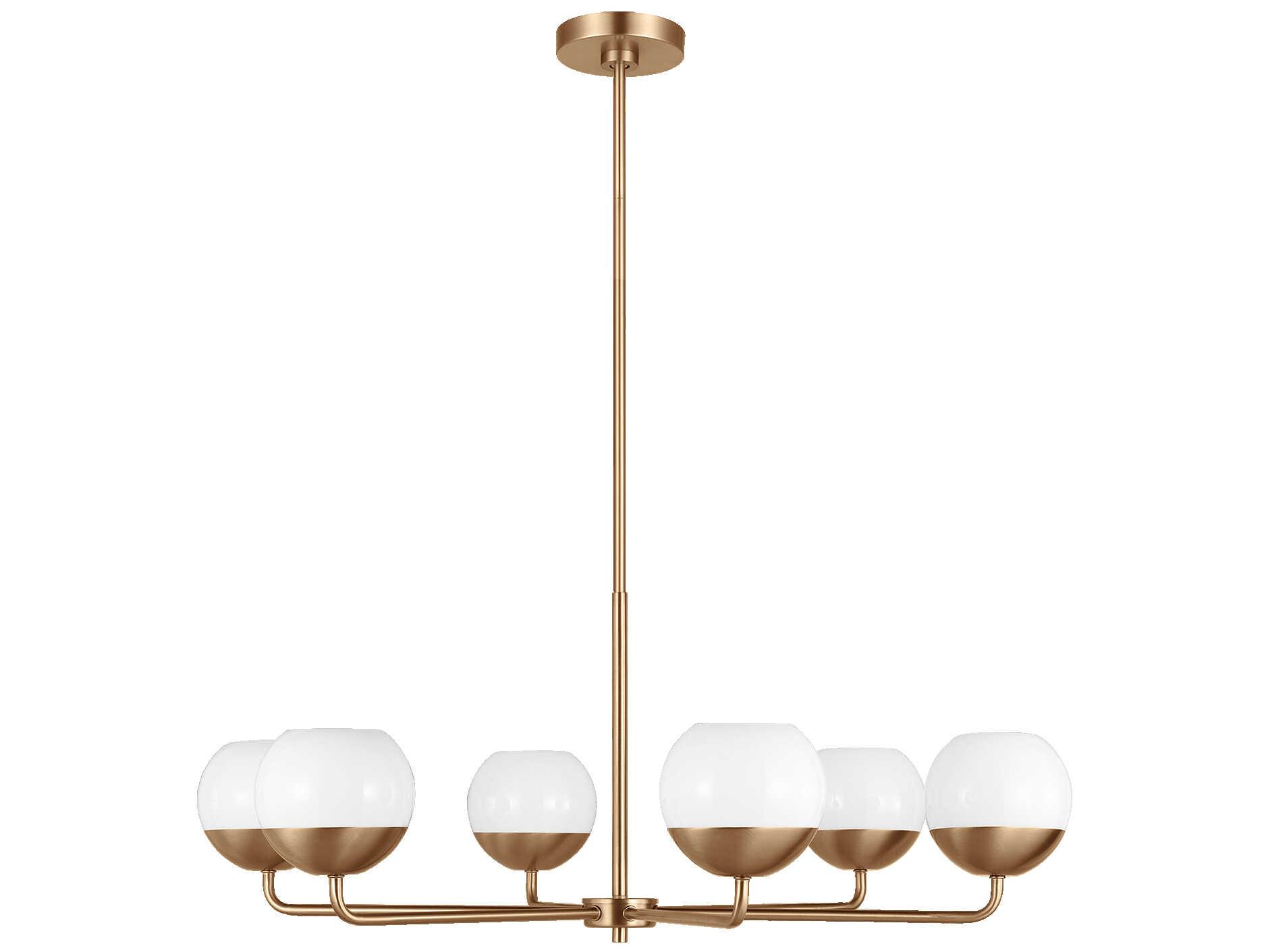 Visual Comfort Studio Alvin 6-Light Satin Brass Globe Chandelier