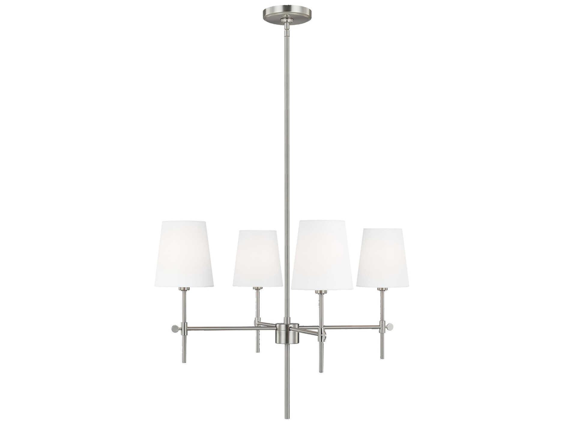 Visual Comfort Studio Baker 4-Light Brushed Nickel Chandelier