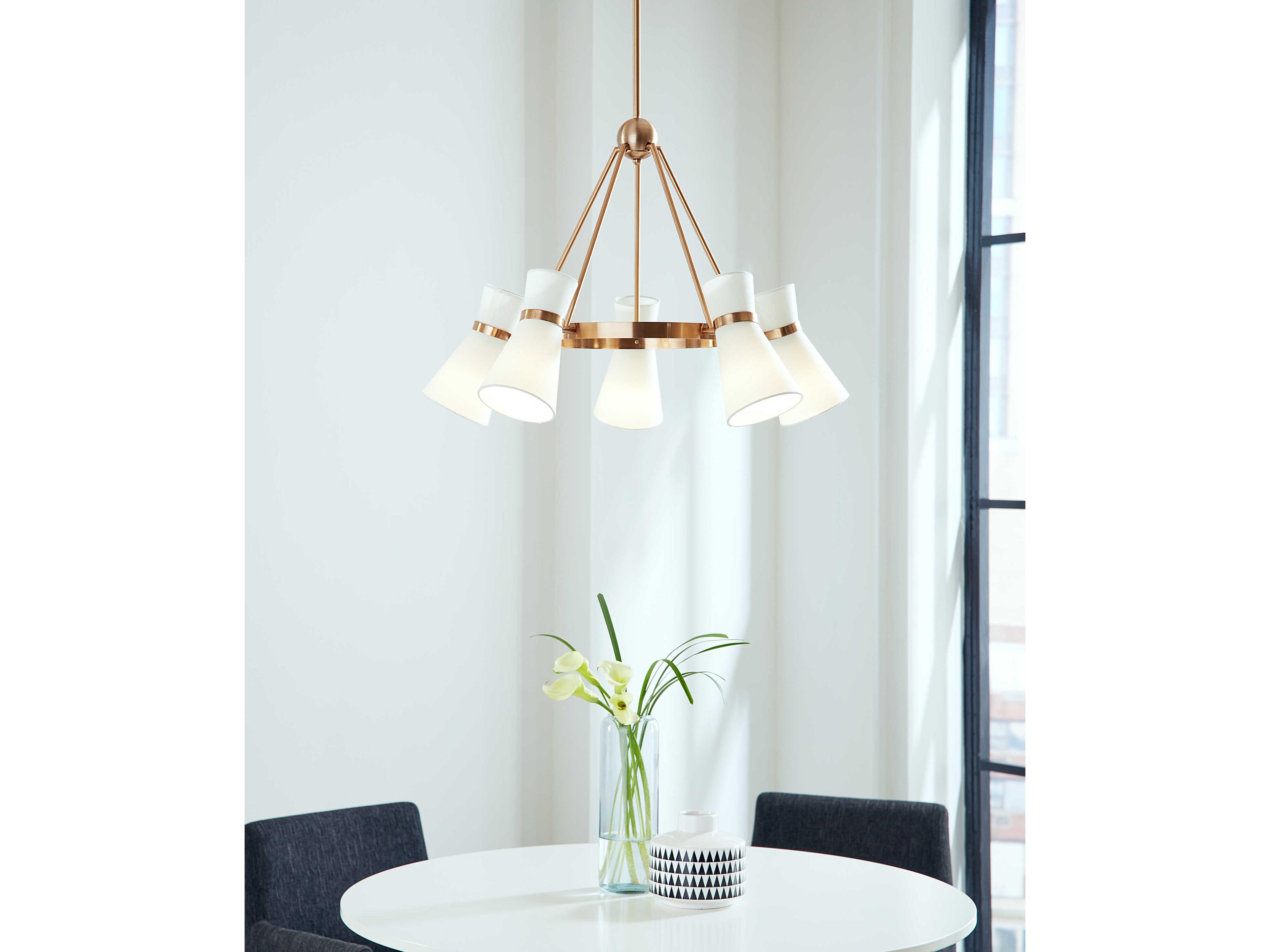 Visual Comfort Studio Clark 5-Light Satin Brass Chandelier