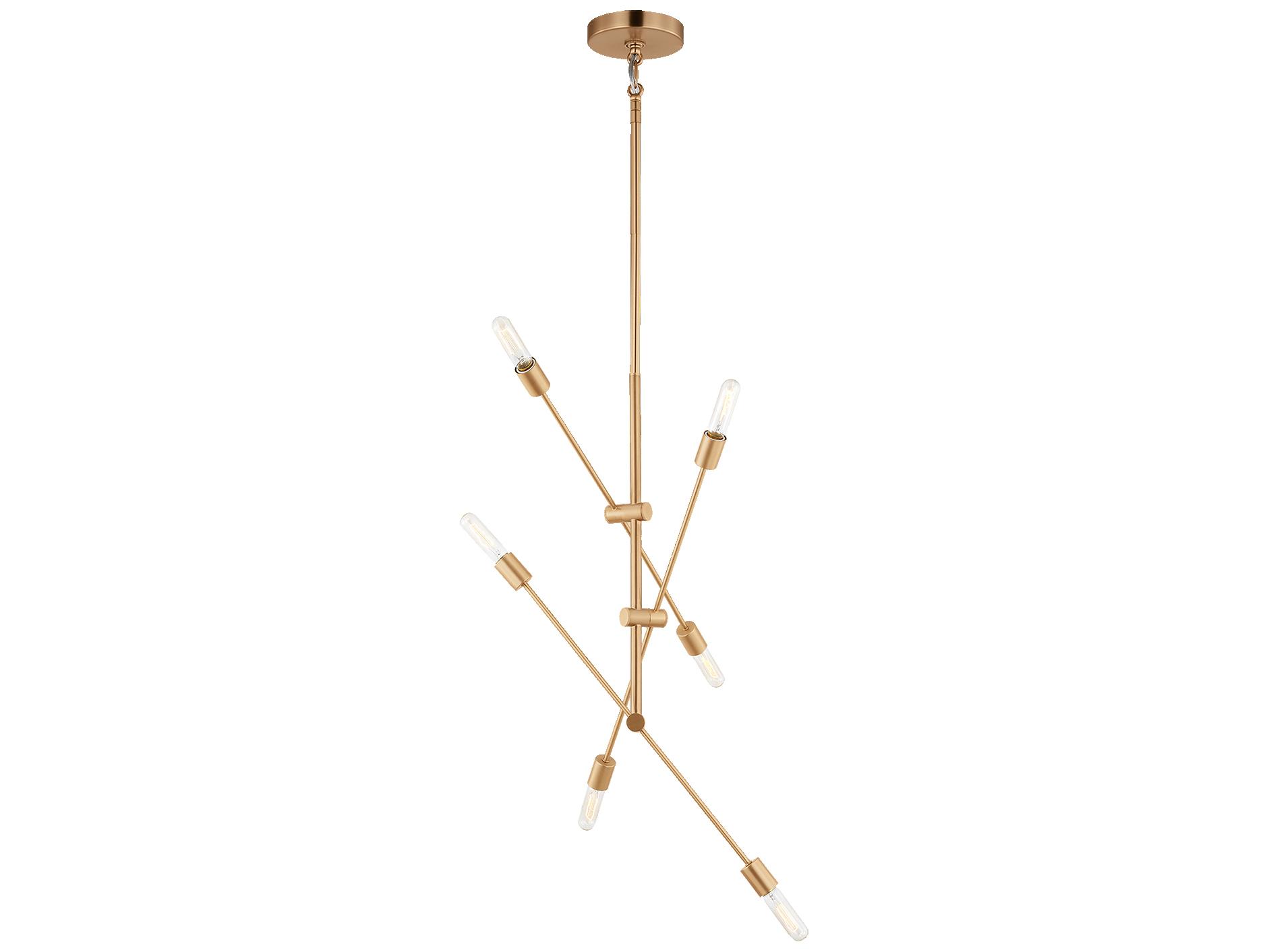 Visual Comfort Studio Axis 6-Light Satin Brass Chandelier