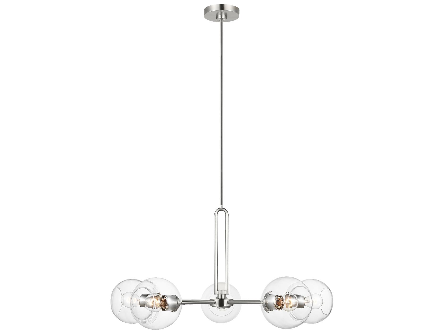 Visual Comfort Studio Codyn 5-Light Brushed Nickel Globe Chandelier