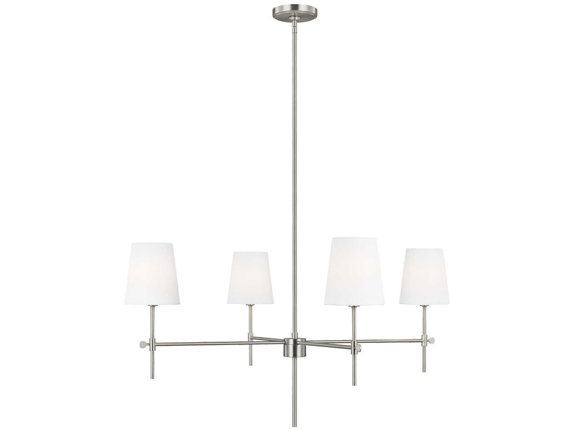 Visual Comfort Studio Baker 4-Light Brushed Nickel Chandelier