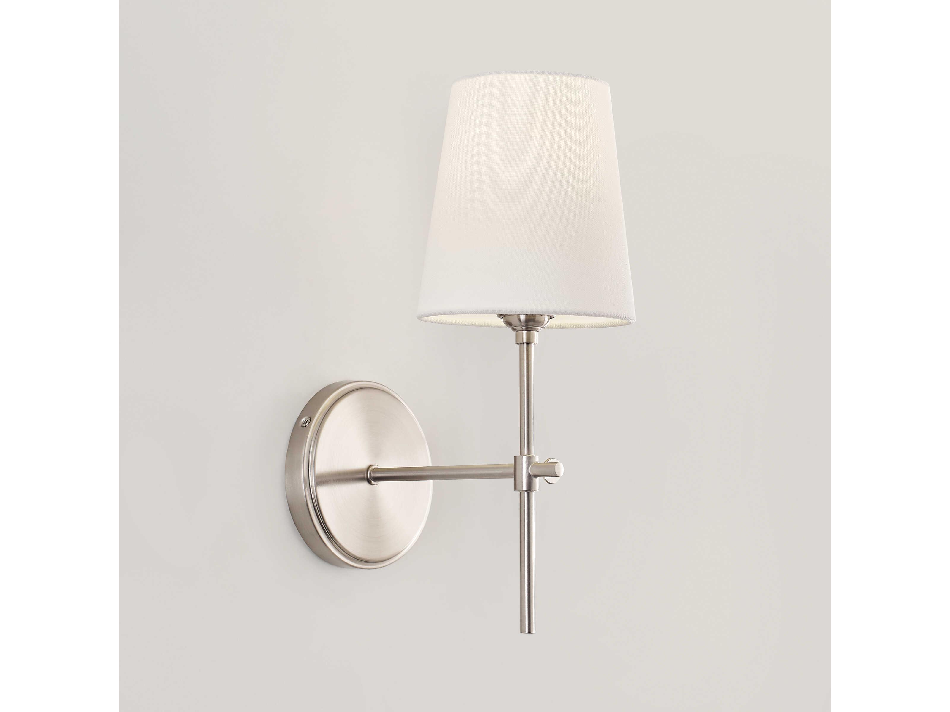 Visual Comfort Studio Baker 1-Light Brushed Nickel Wall Sconce