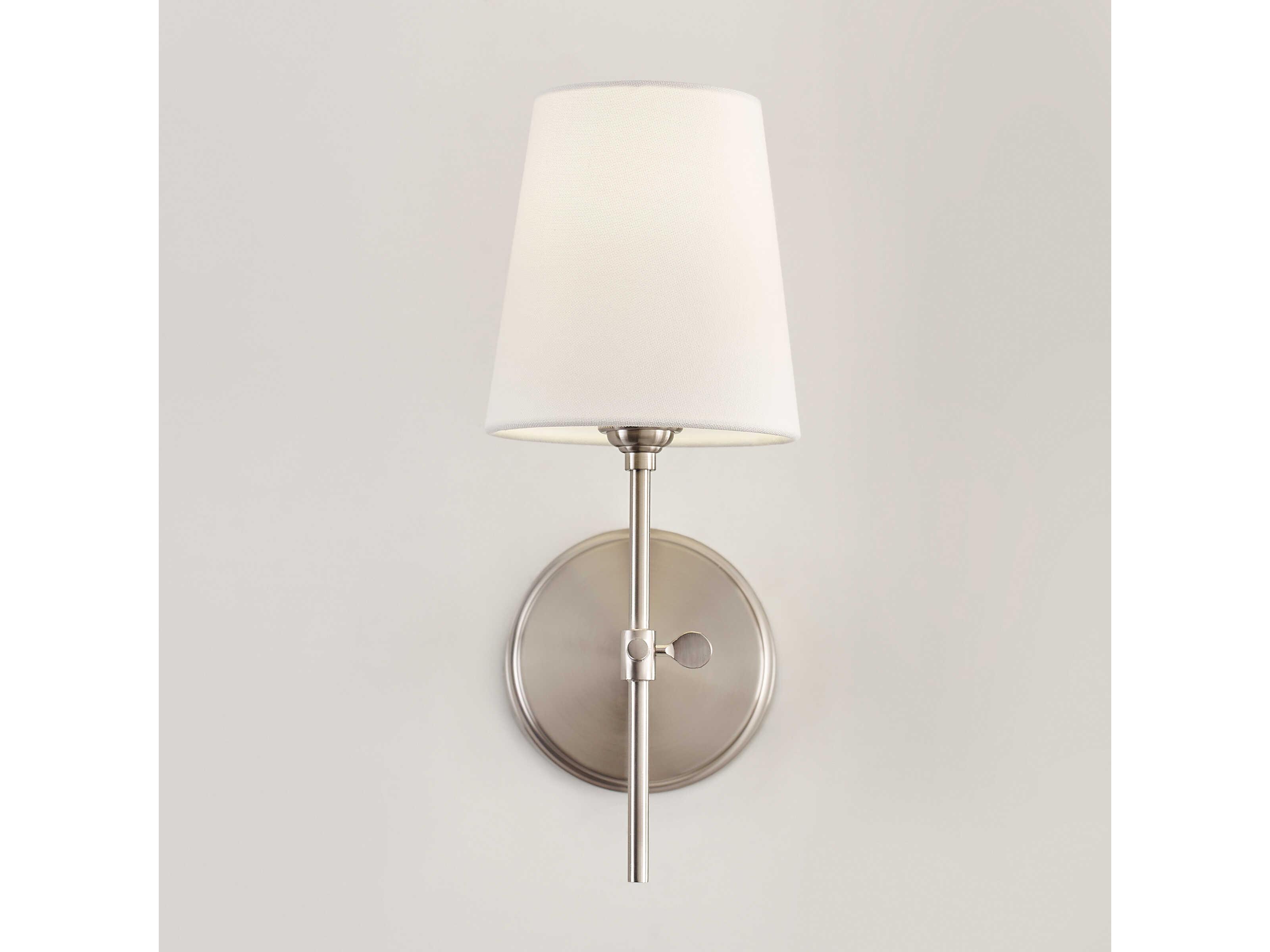 Visual Comfort Studio Baker 1-Light Brushed Nickel Wall Sconce