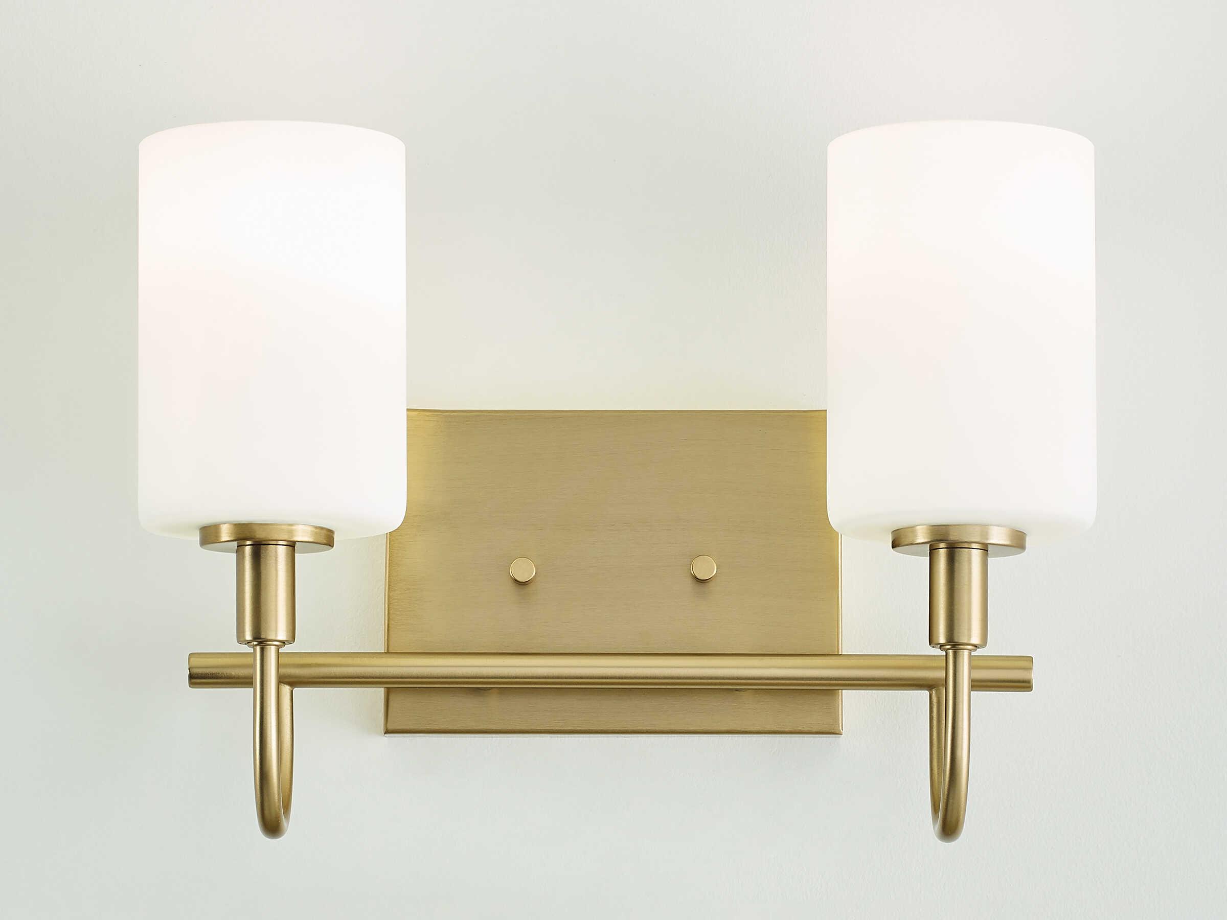 Visual Comfort Studio Oak Moore 2-Light Satin Brass Vanity Light