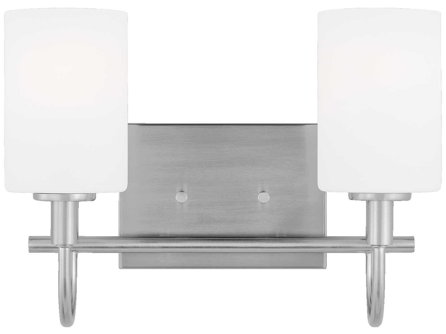 Visual Comfort Studio Oak Moore 2-Light Brushed Nickel Vanity Light