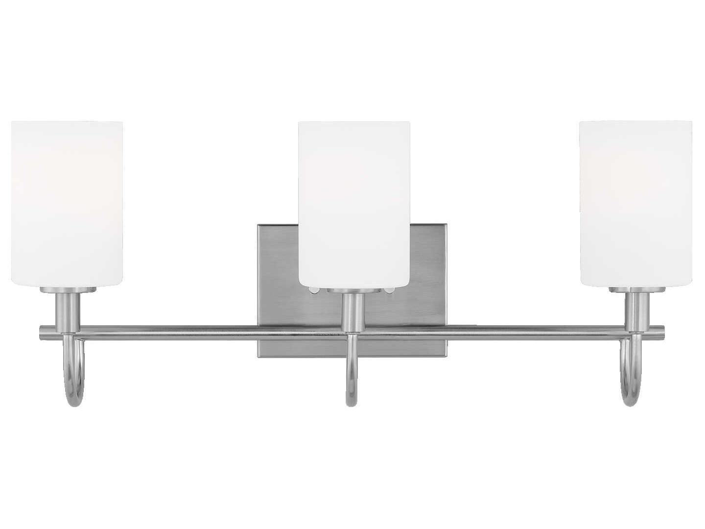 Visual Comfort Studio Oak Moore 3-Light Brushed Nickel Vanity Light