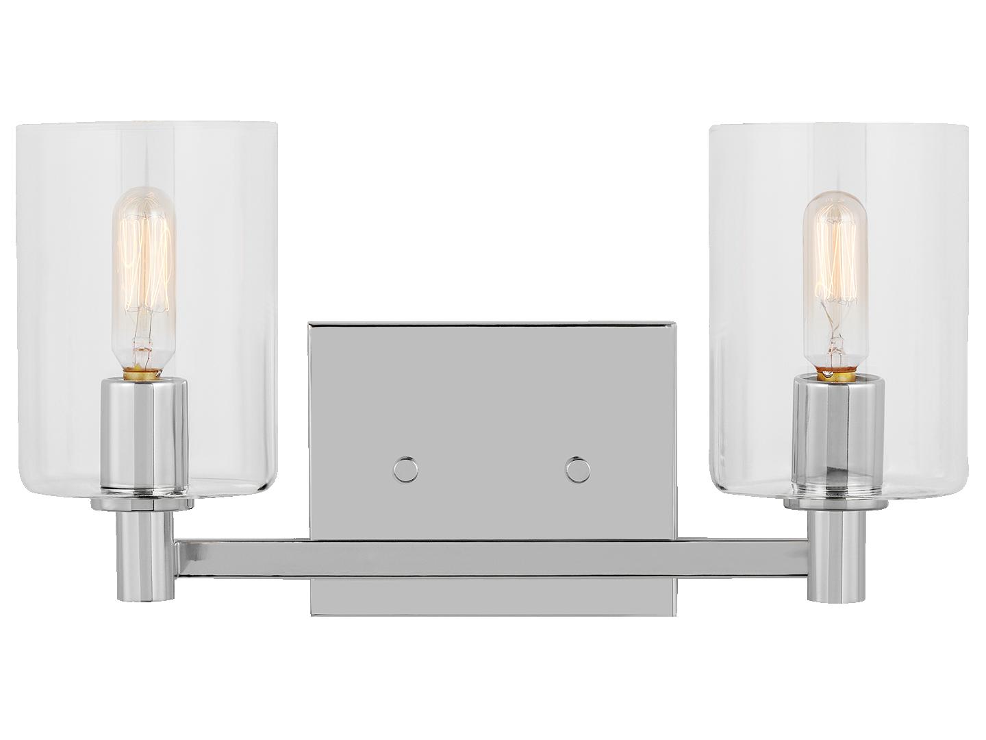 Visual Comfort Studio Fullton 2-Light Chrome Vanity Light