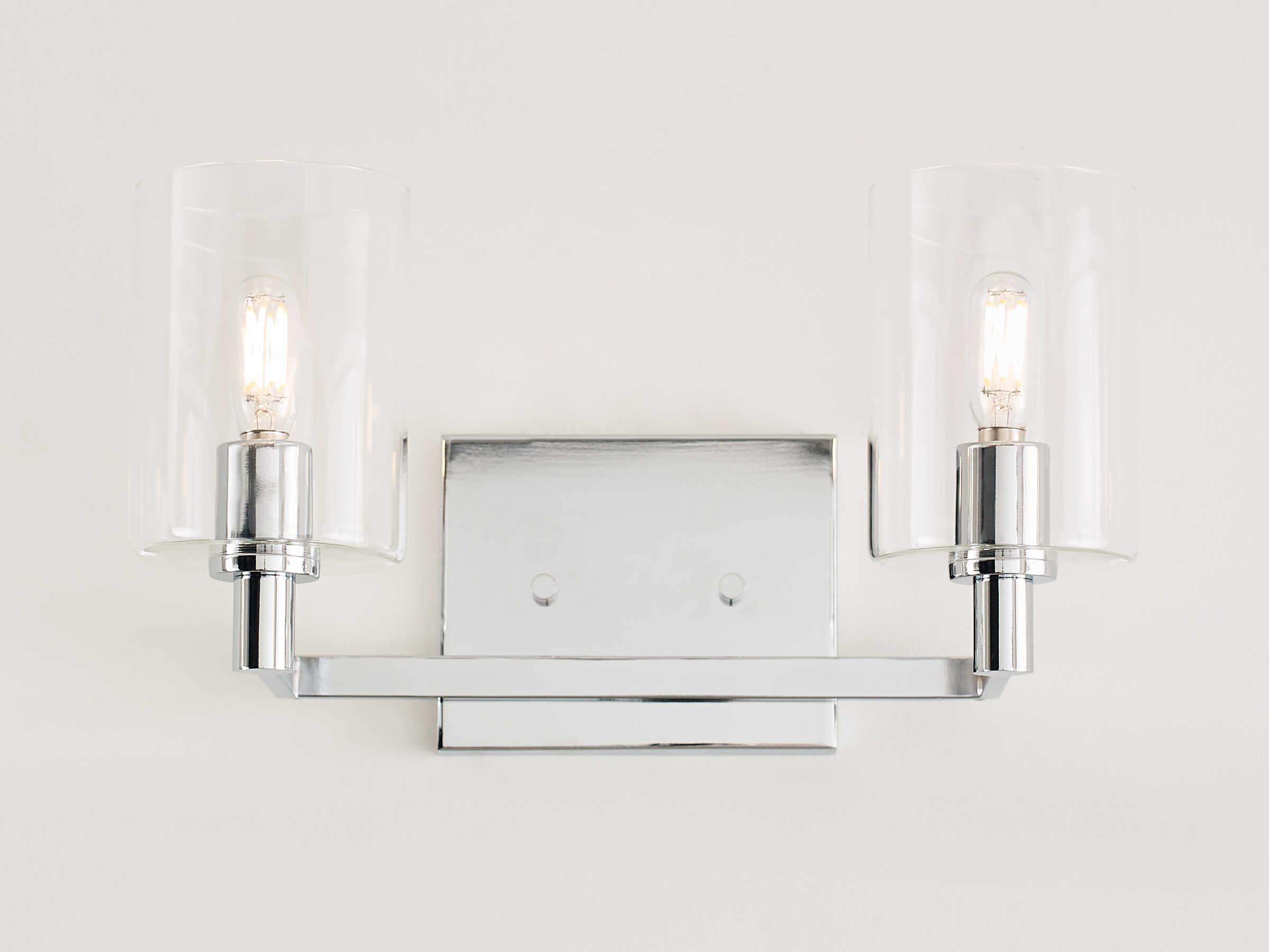 Visual Comfort Studio Fullton 2-Light Chrome Vanity Light