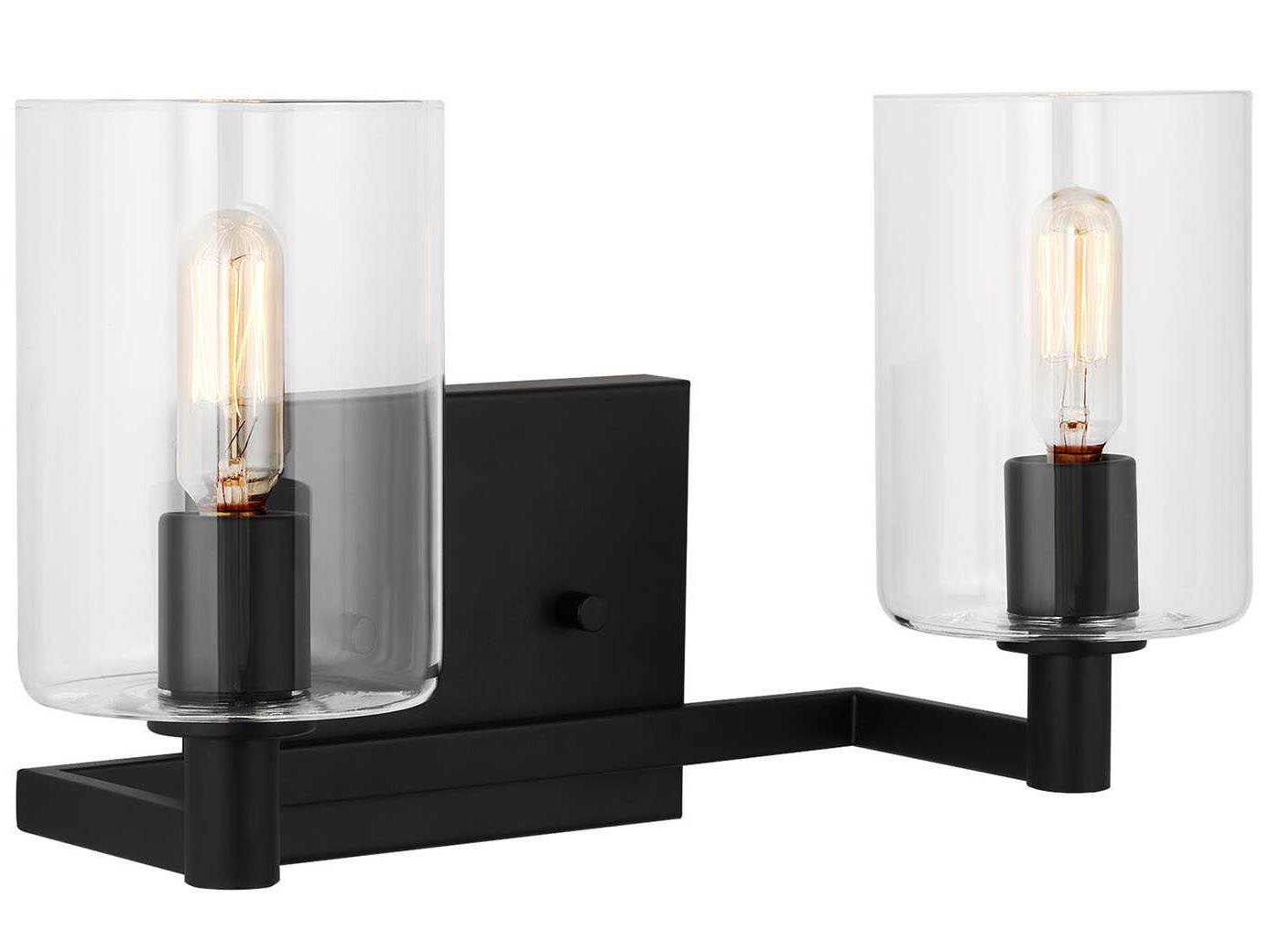 Visual Comfort Studio Fullton 2-Light Midnight Black Vanity Light
