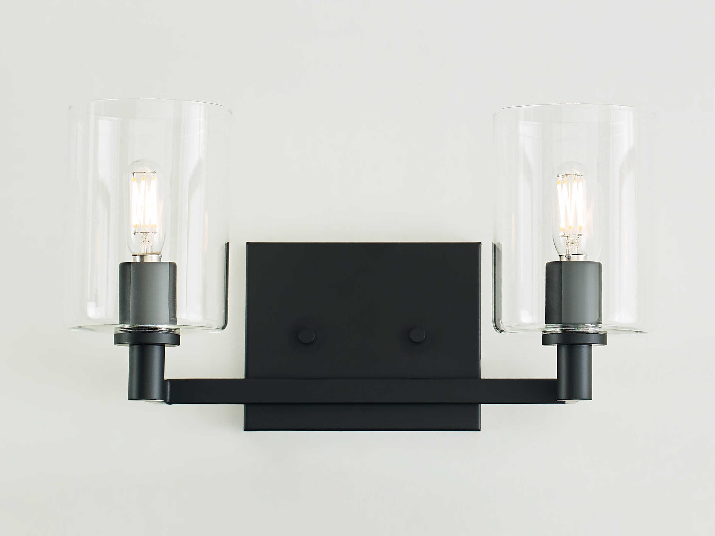 Visual Comfort Studio Fullton 2-Light Midnight Black Vanity Light