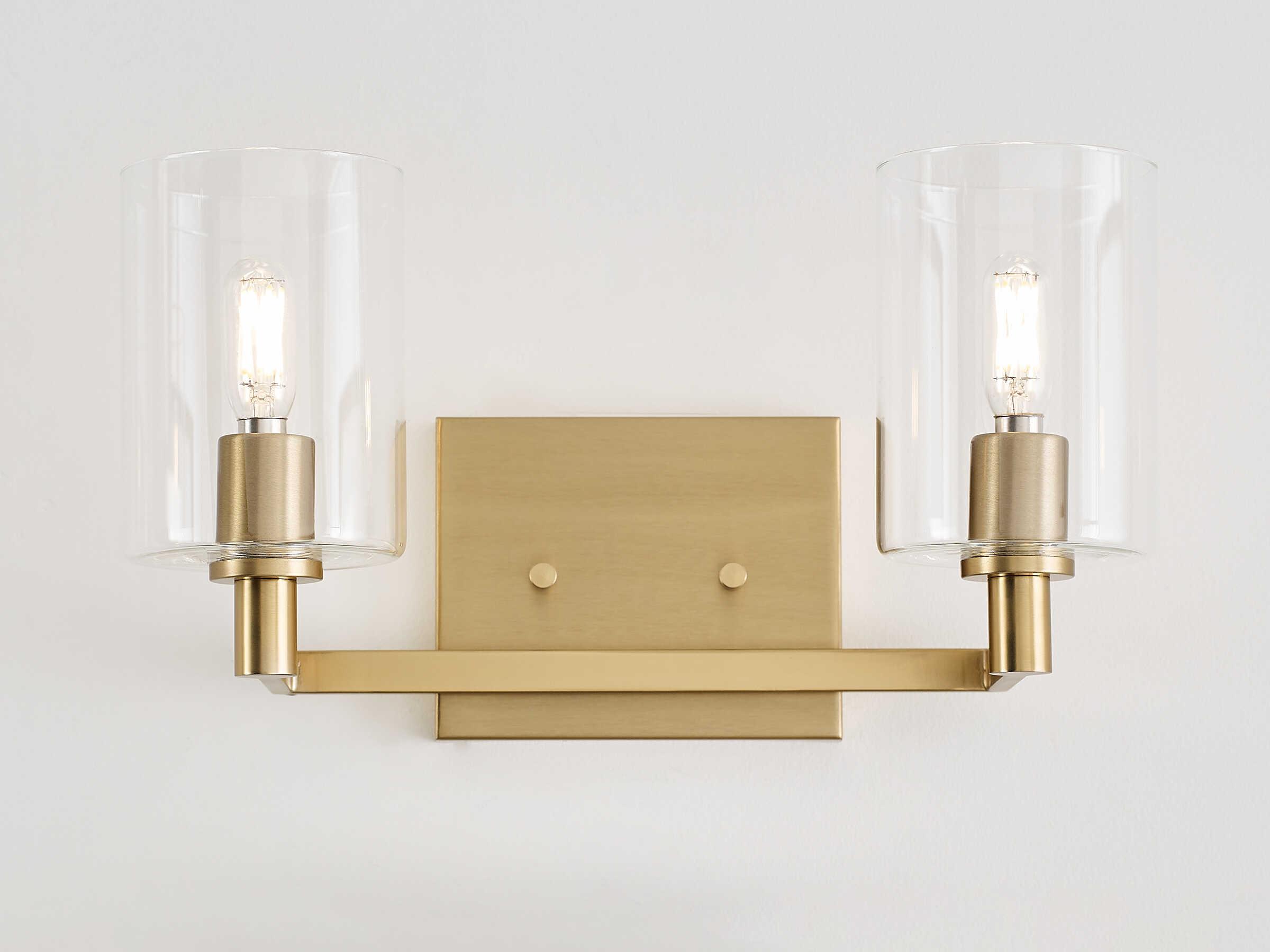 Visual Comfort Studio Fullton 2-Light Satin Brass Vanity Light