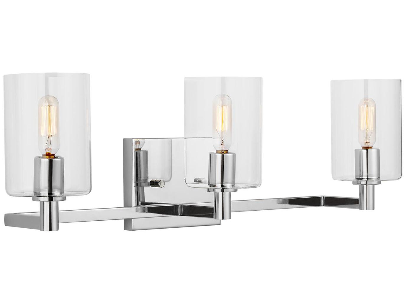 Visual Comfort Studio Fullton 3-Light Chrome Vanity Light