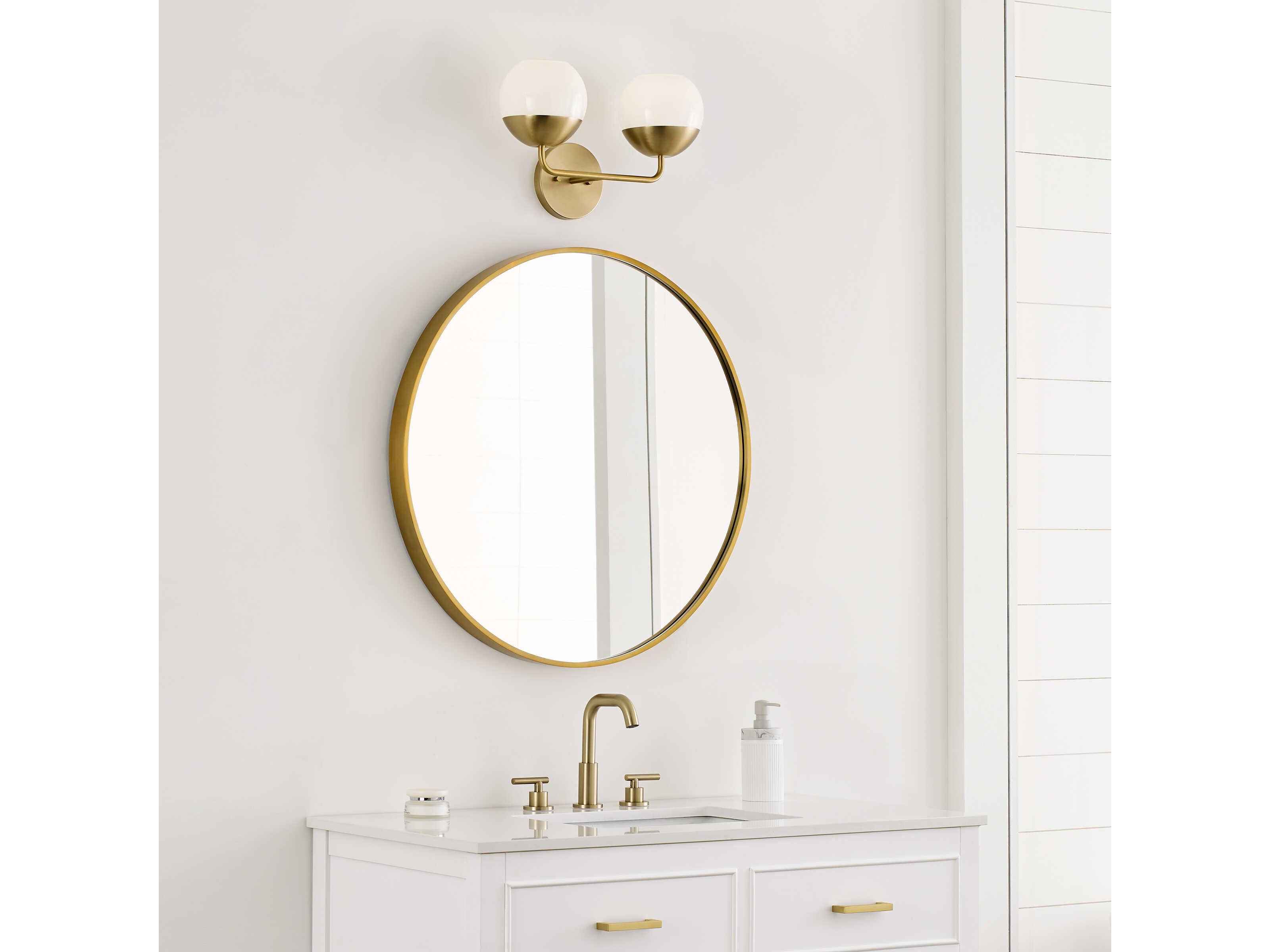 Visual Comfort Studio Alvin 2-Light Satin Brass Vanity Light
