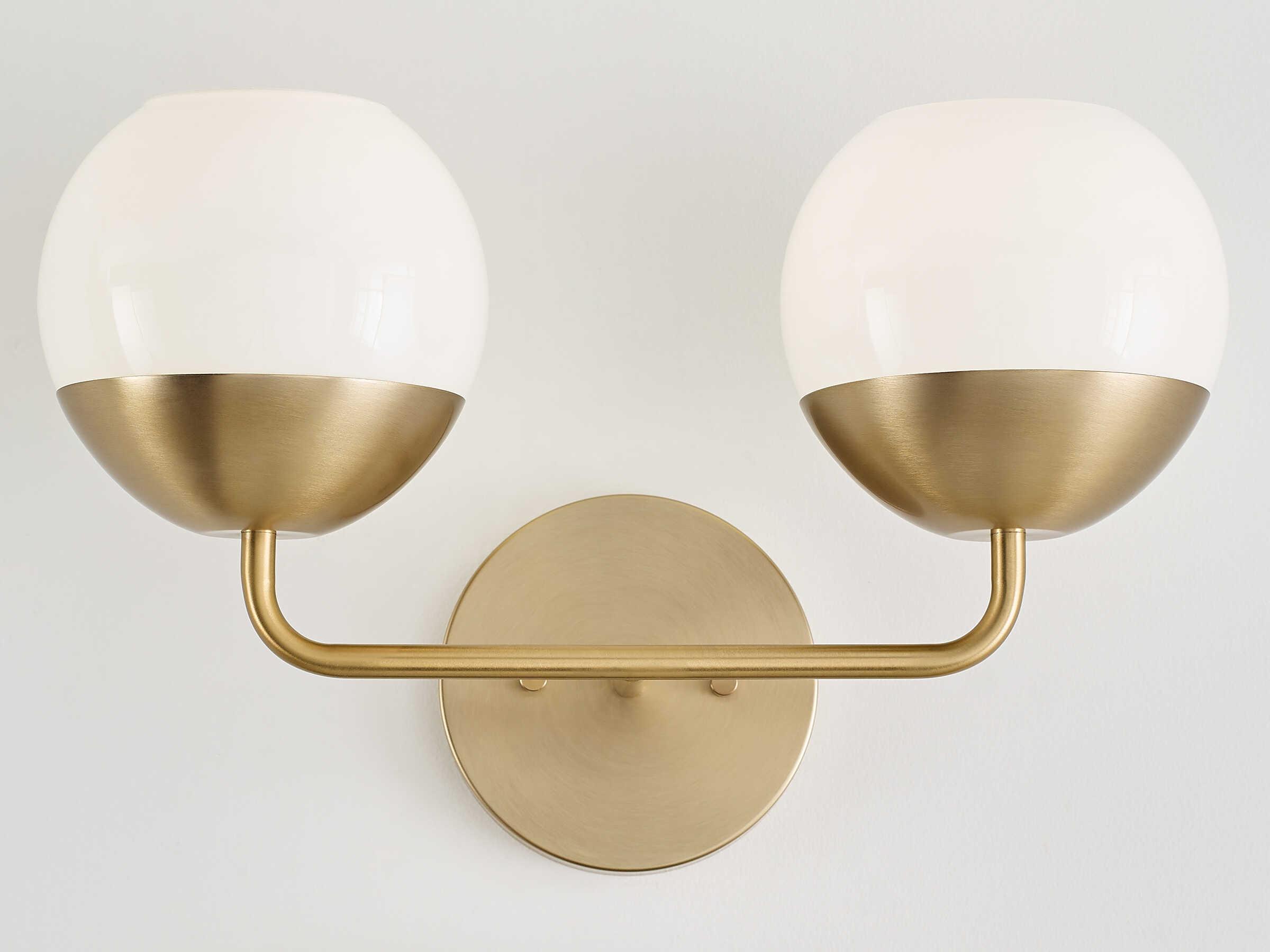Visual Comfort Studio Alvin 2-Light Satin Brass Vanity Light