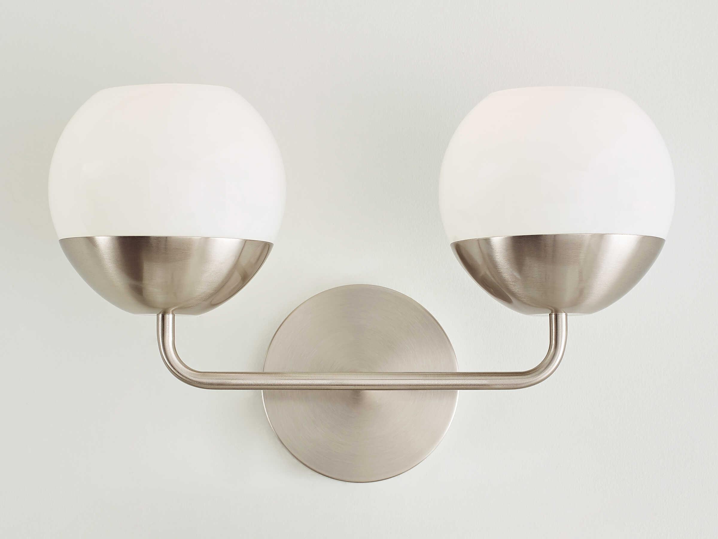 Visual Comfort Studio Alvin 2-Light Brushed Nickel Vanity Light