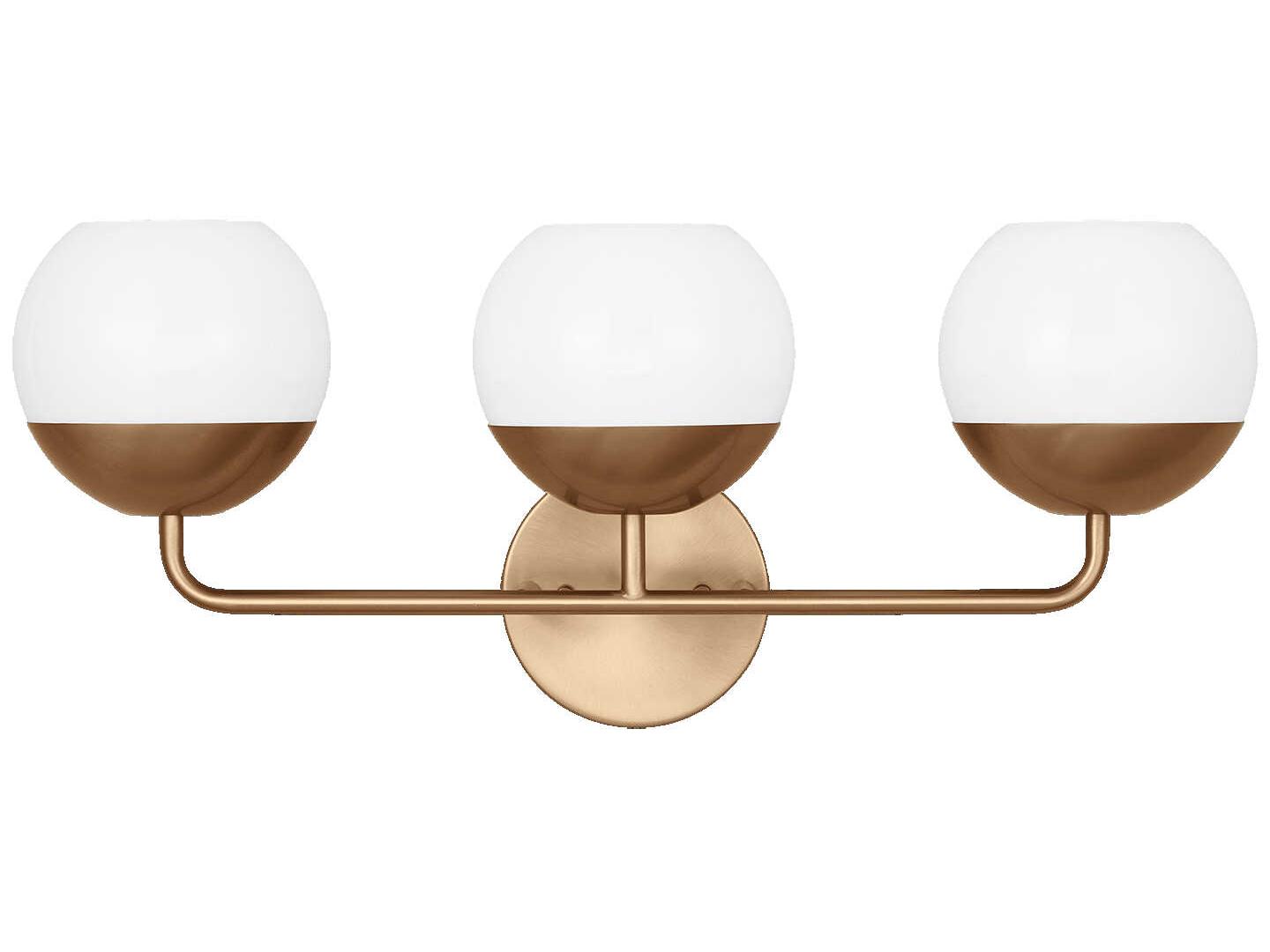 Visual Comfort Studio Alvin 3-Light Satin Brass Vanity Light