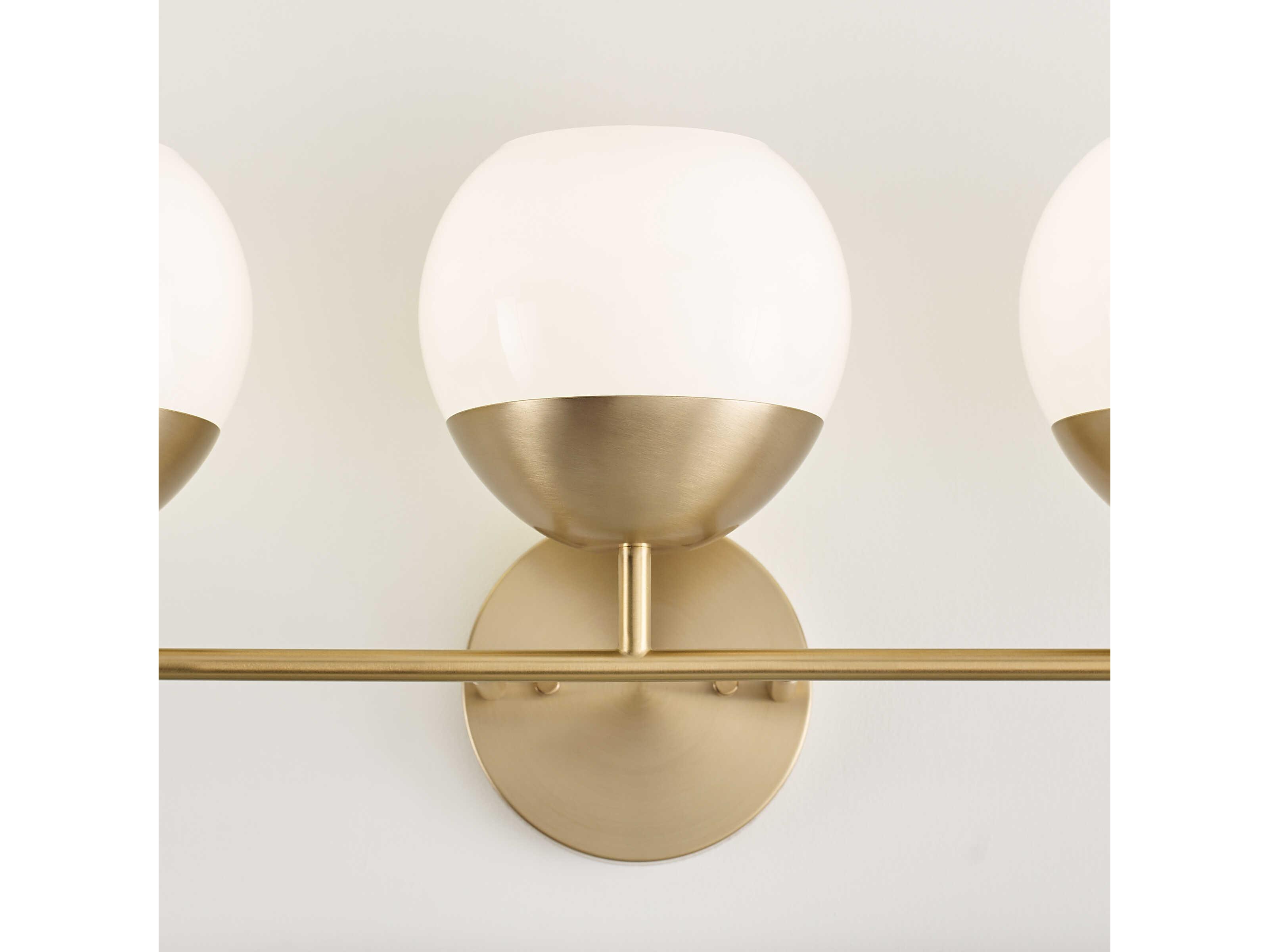 Visual Comfort Studio Alvin 3-Light Satin Brass Vanity Light