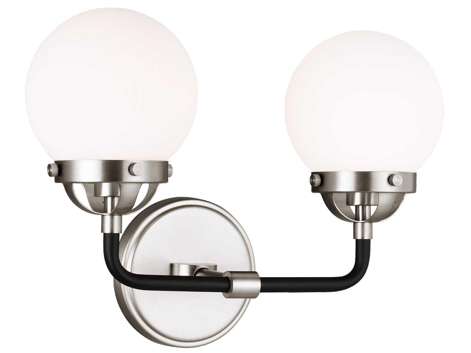 Visual Comfort Studio Cafe 2-Light Brushed Nickel Vanity Light