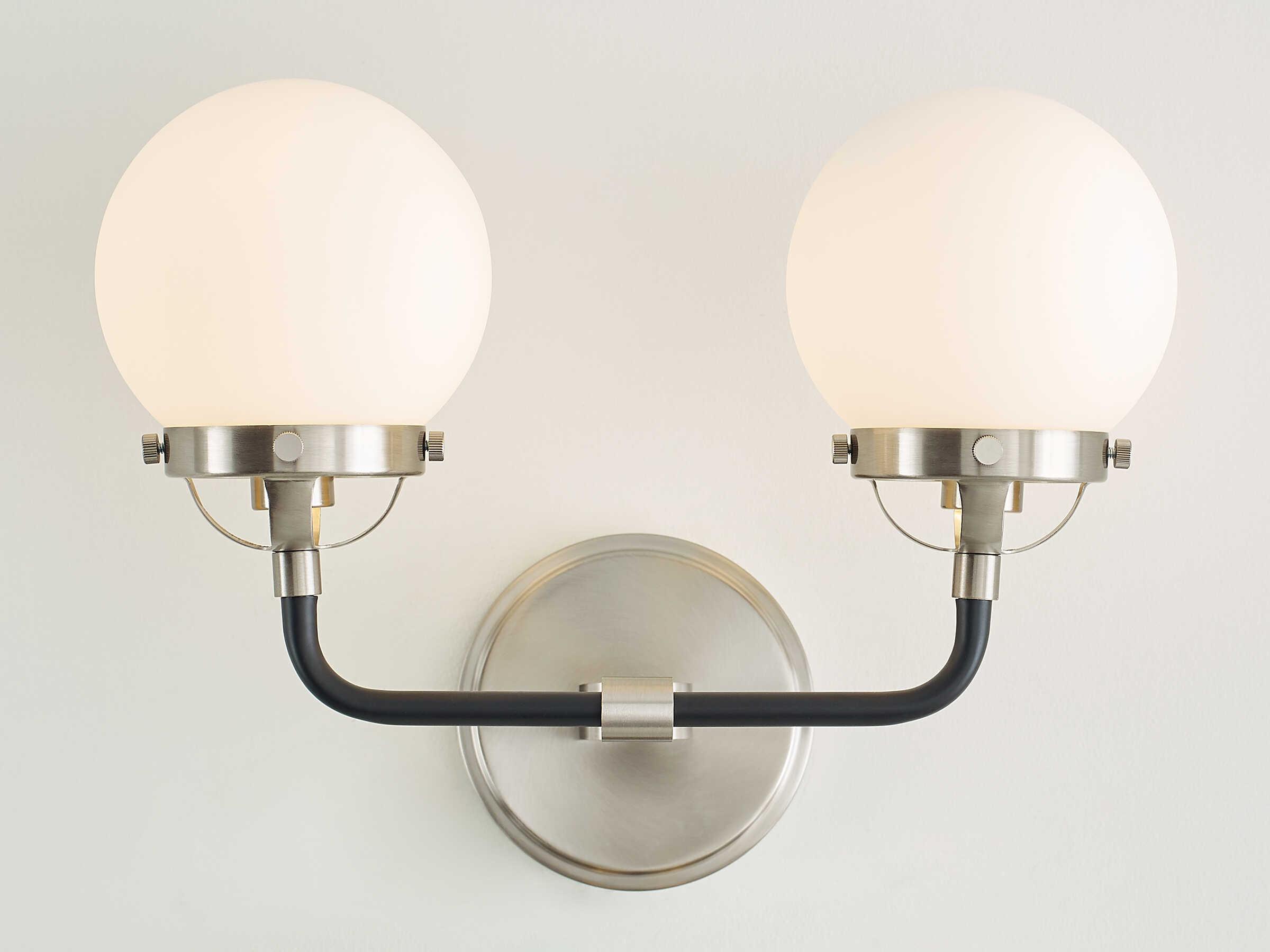 Visual Comfort Studio Cafe 2-Light Brushed Nickel Vanity Light