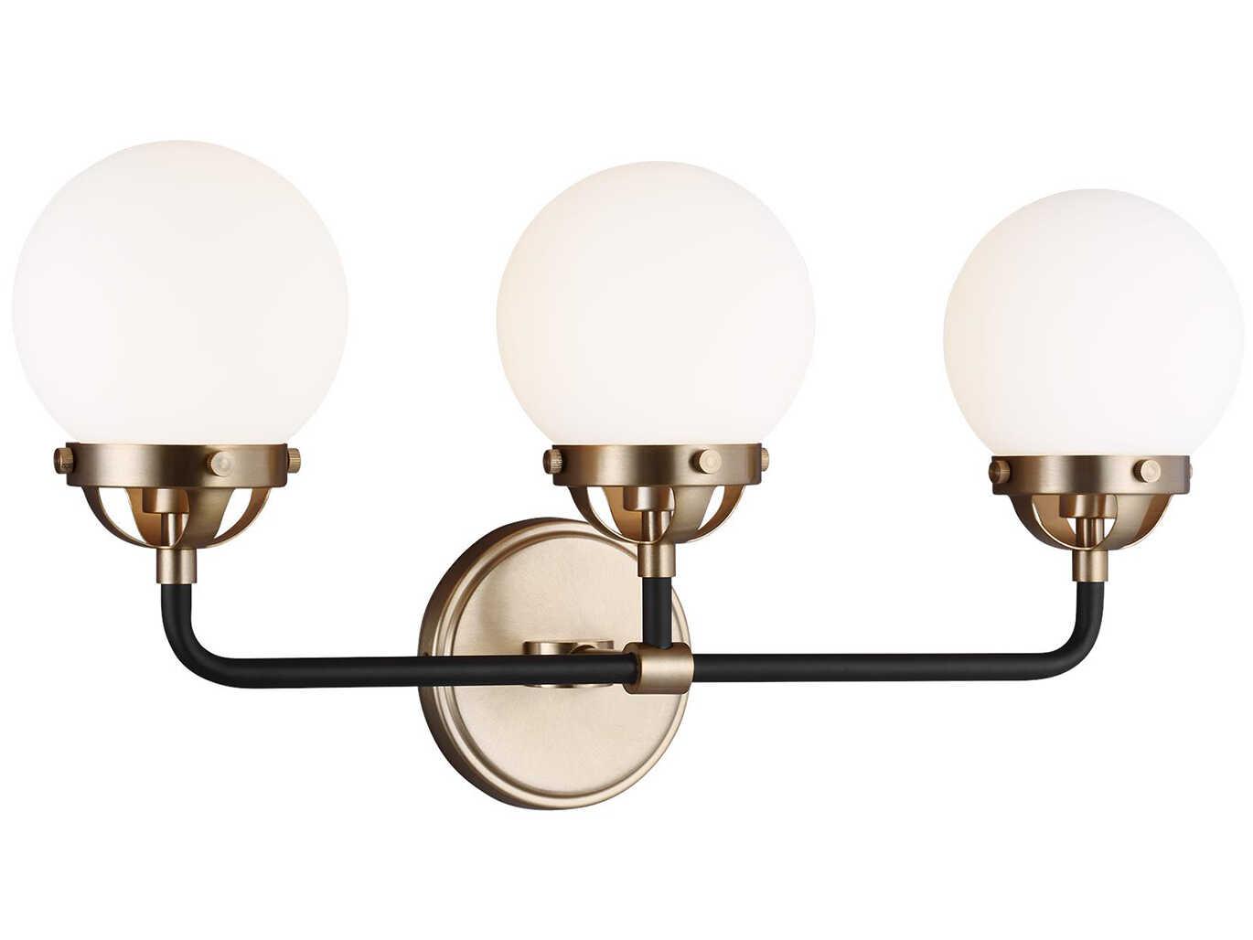 Visual Comfort Studio Cafe 3-Light Satin Brass Vanity Light