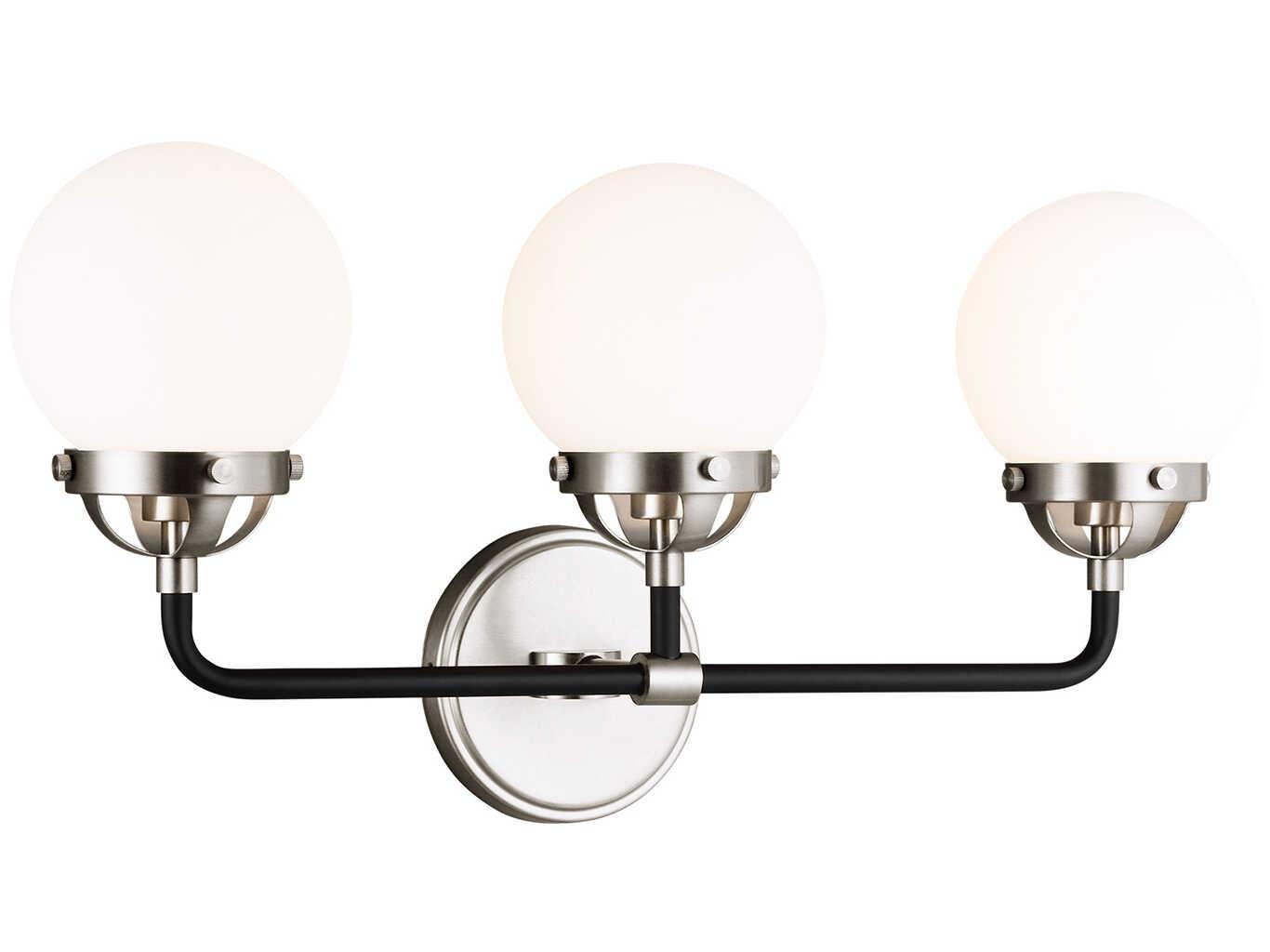 Visual Comfort Studio Cafe 3-Light Brushed Nickel Vanity Light