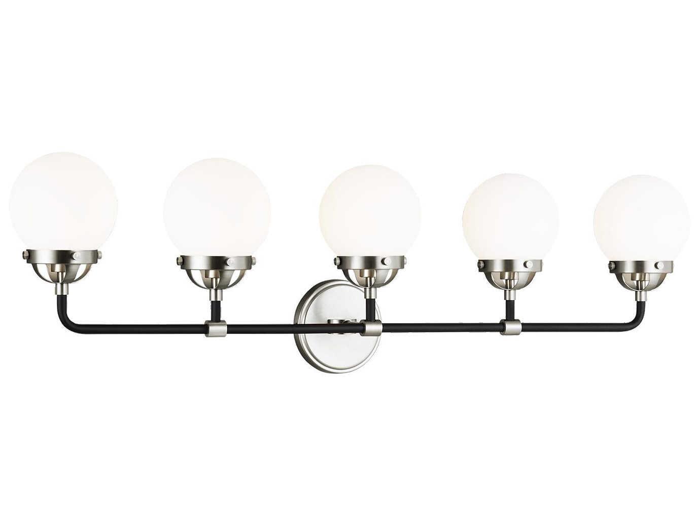 Visual Comfort Studio Cafe 5-Light Brushed Nickel Vanity Light
