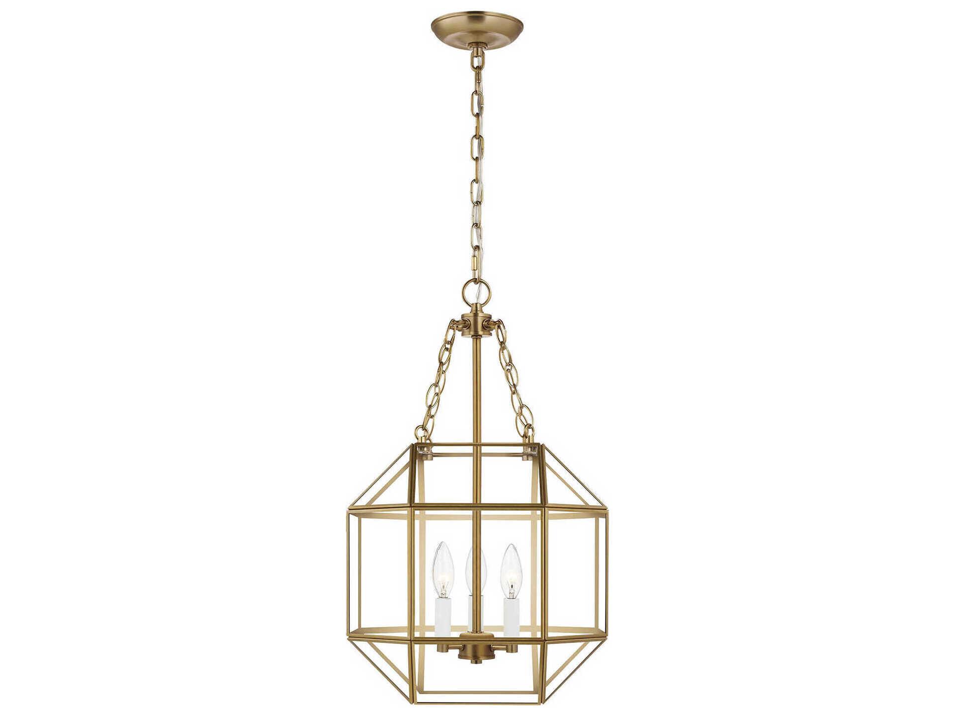 Visual Comfort Studio Morrison 3-Light Satin Brass Lantern Pendant